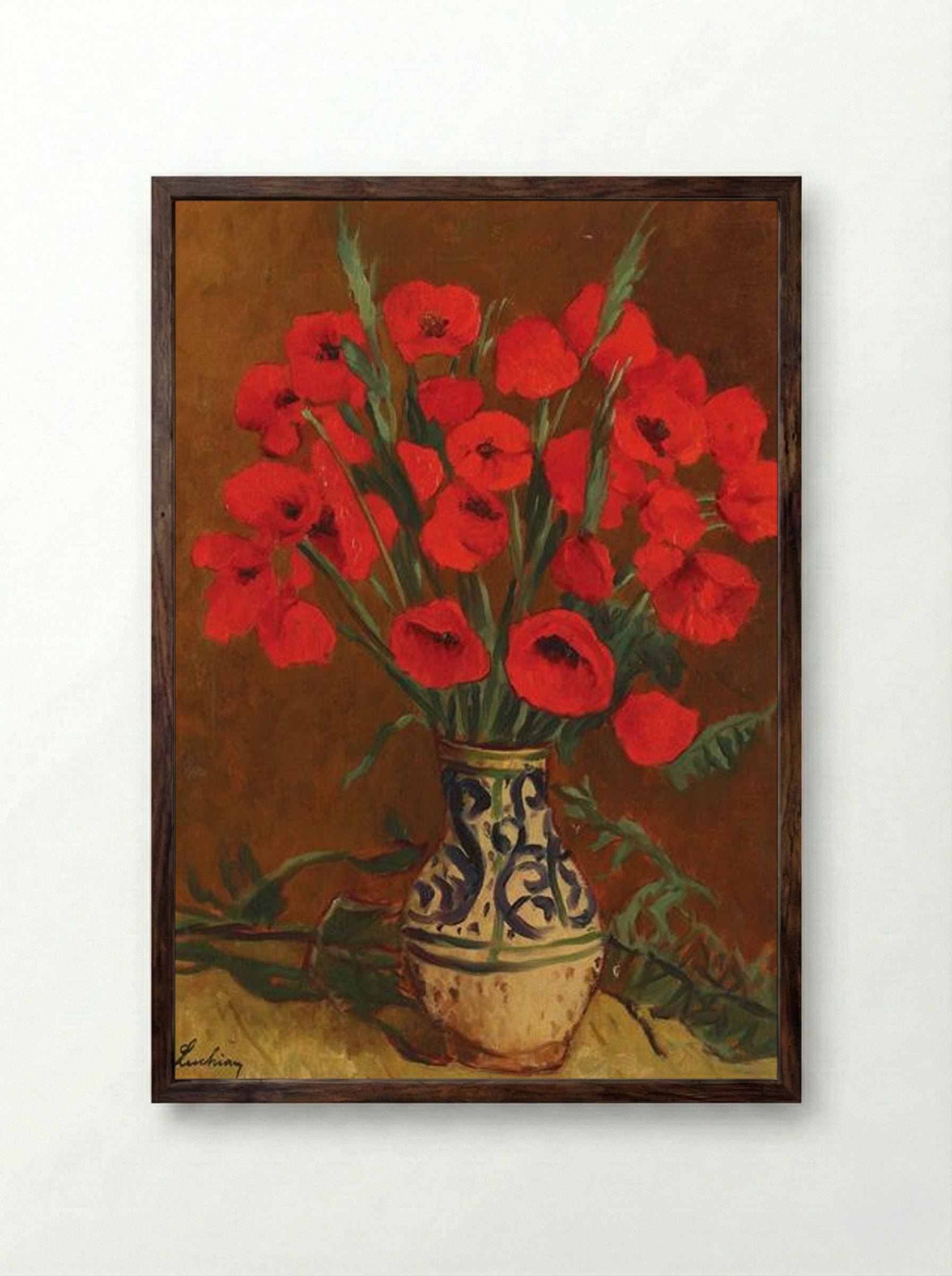 Poppies - Stefan Luchian - Framed Print Dark Wood