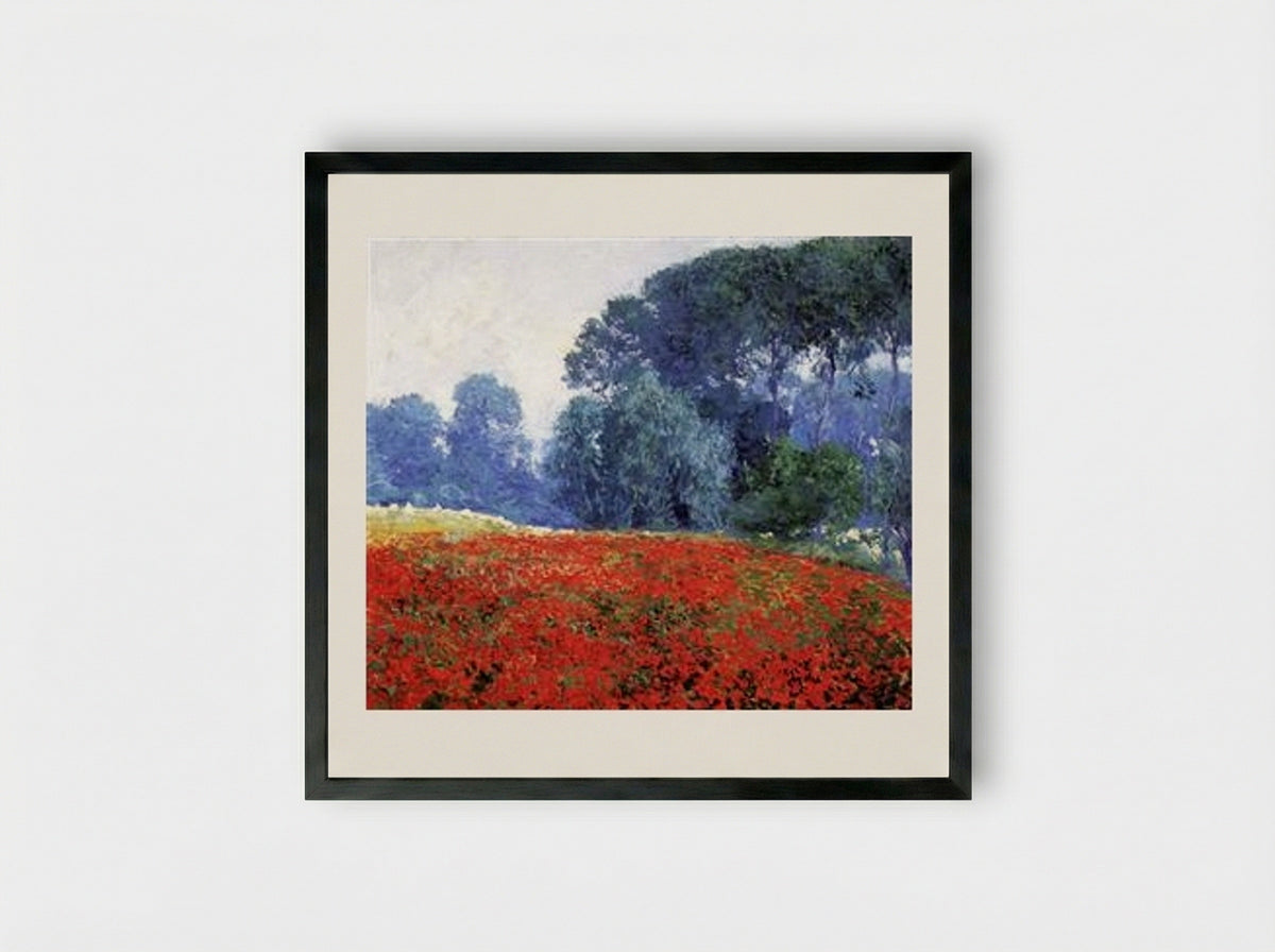 Poppy Field - Guy Rose - Framed Print Black