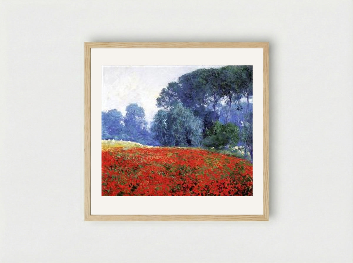 Poppy Field - Guy Rose - Framed Print Wood