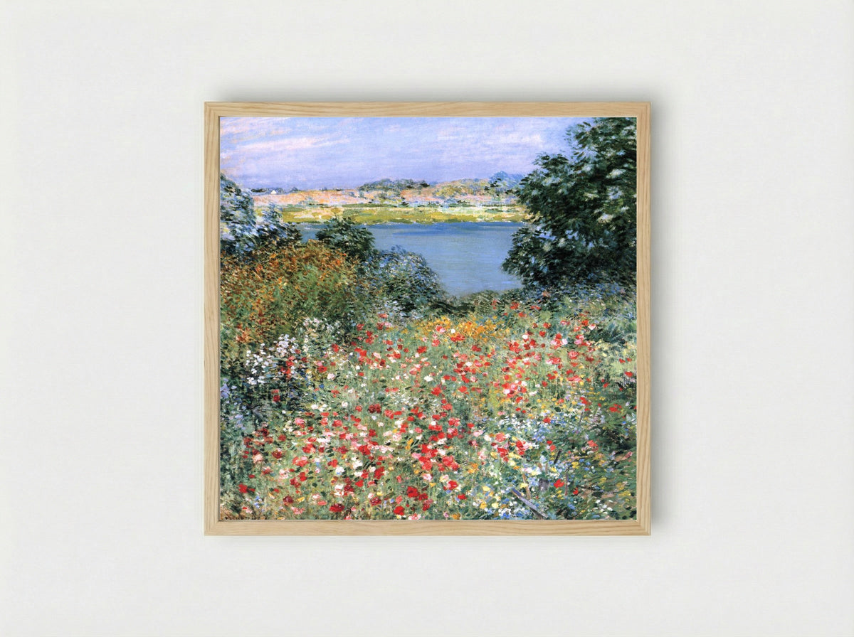 Poppy Garden - Willard Metcalf - Framed Print Wood