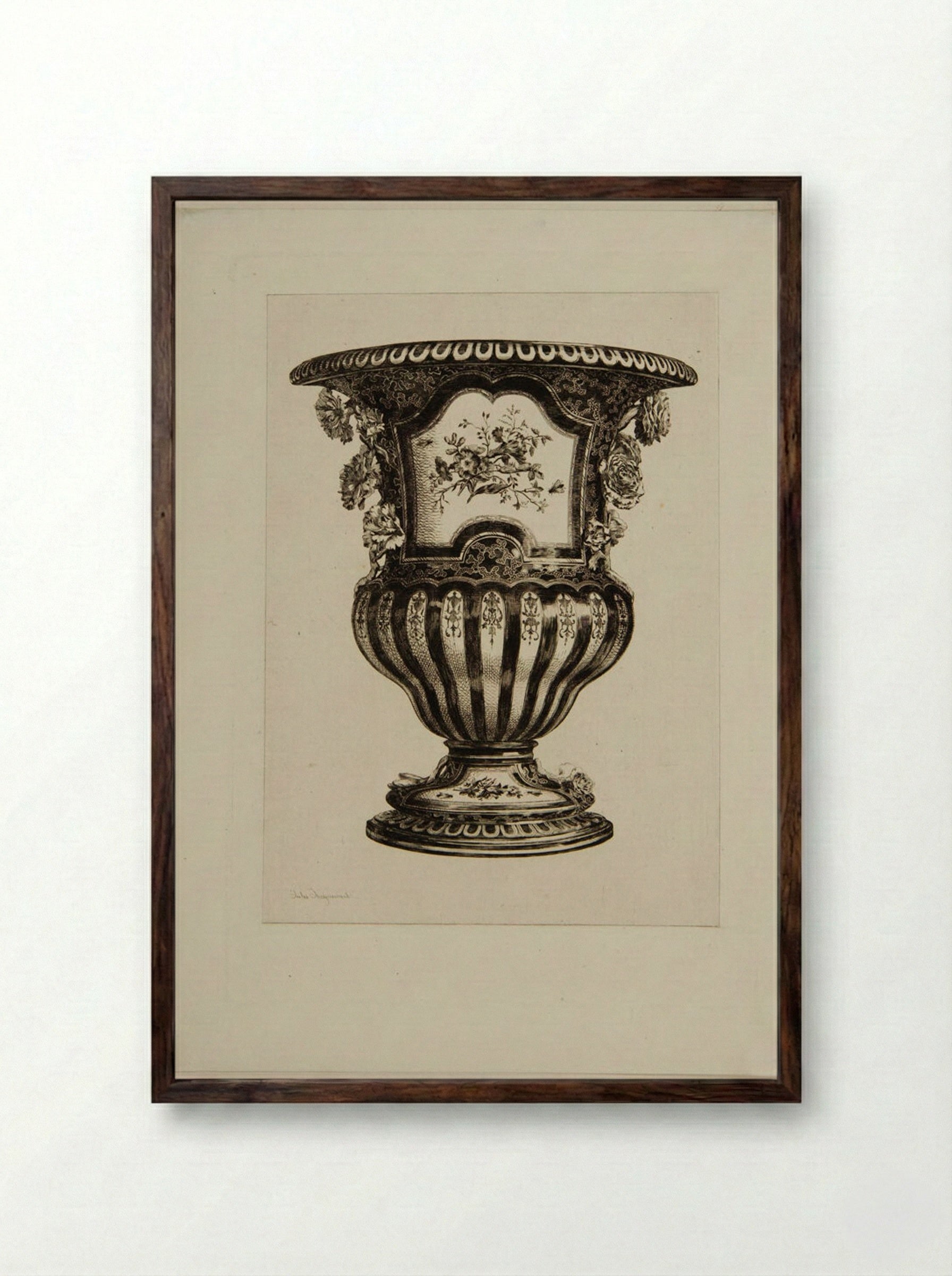 Porcelain of Vincennes - Jules Ferdinand Jacquemart - Framed Print Dark Wood