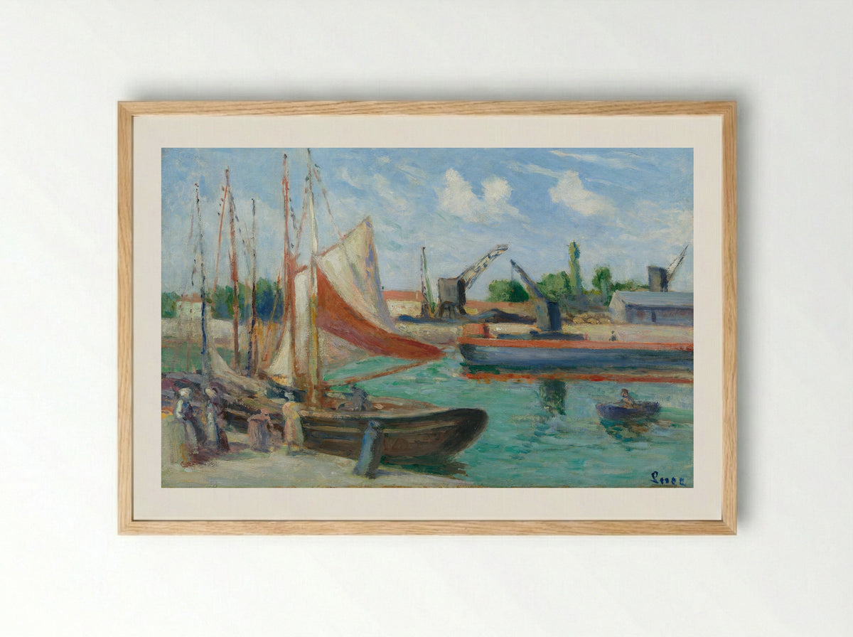 Port De Rotterdam - Maximilien Luce - Framed Print Wood