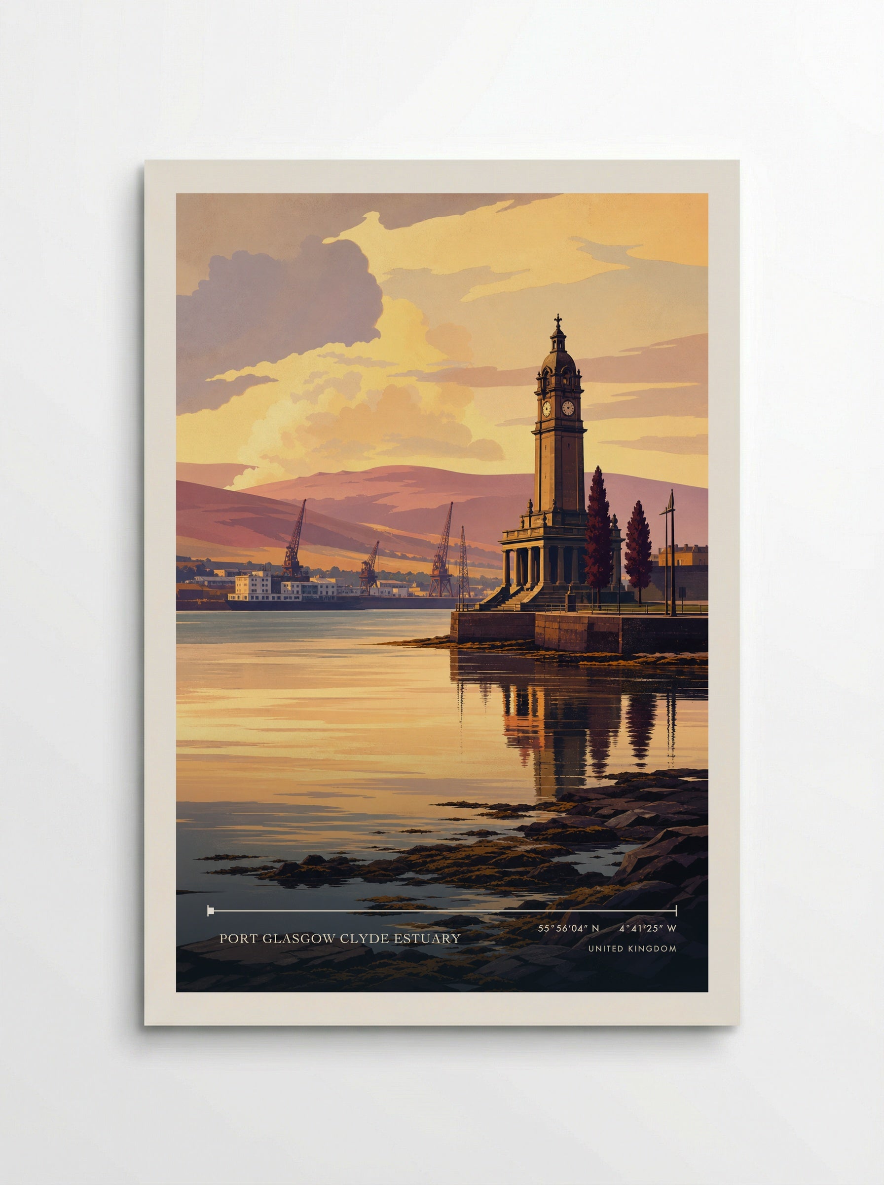 Port Glasgow Clyde Estuary United Kingdom Travel Poster - Poster