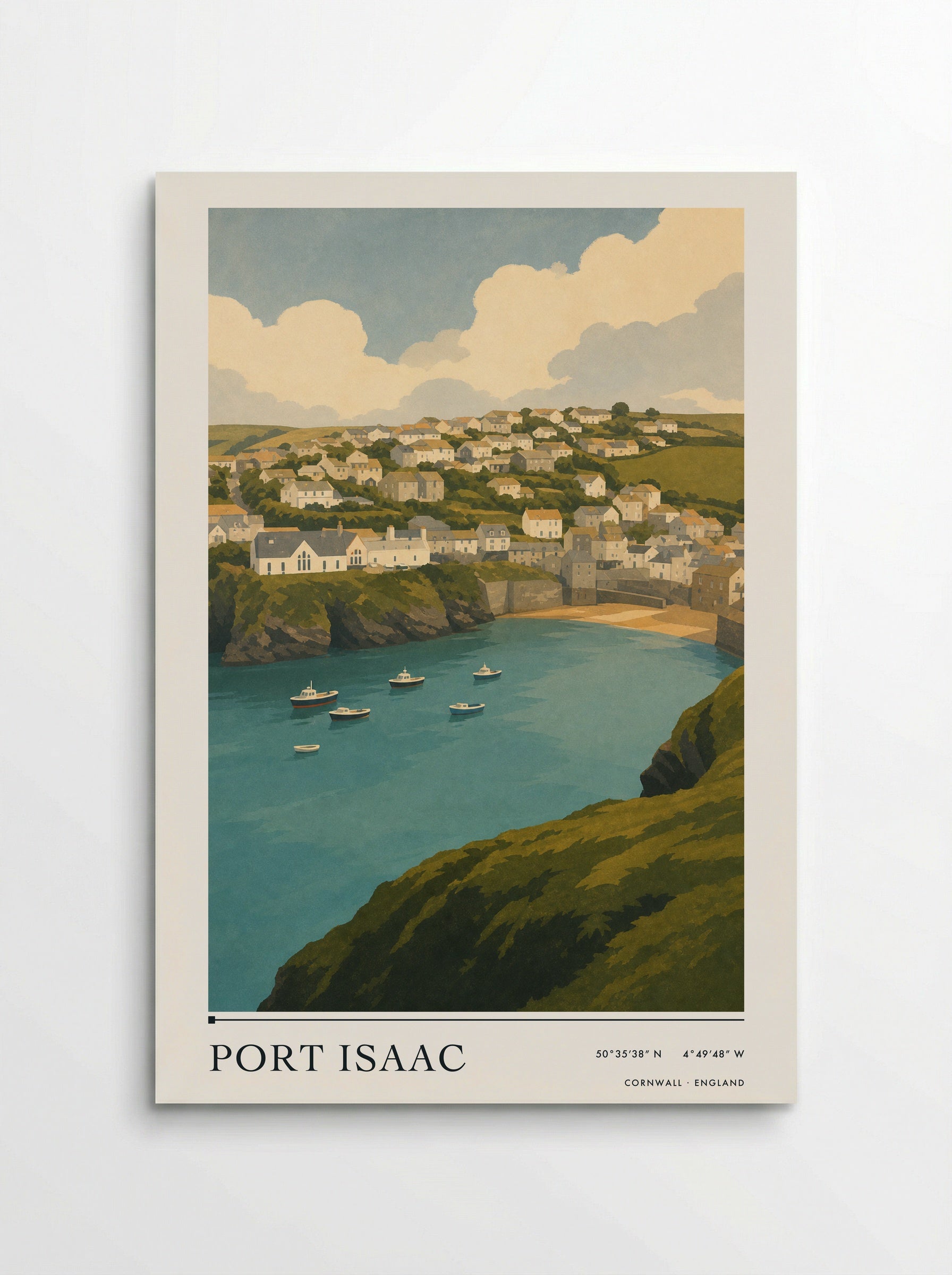 Port Isaac Cornwall Travel Poster - Poster