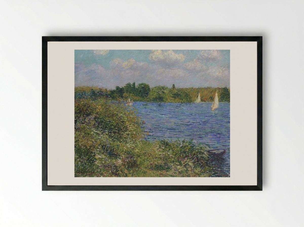 Port Joie at the Seine - Gustave Loiseau - Framed Print Black