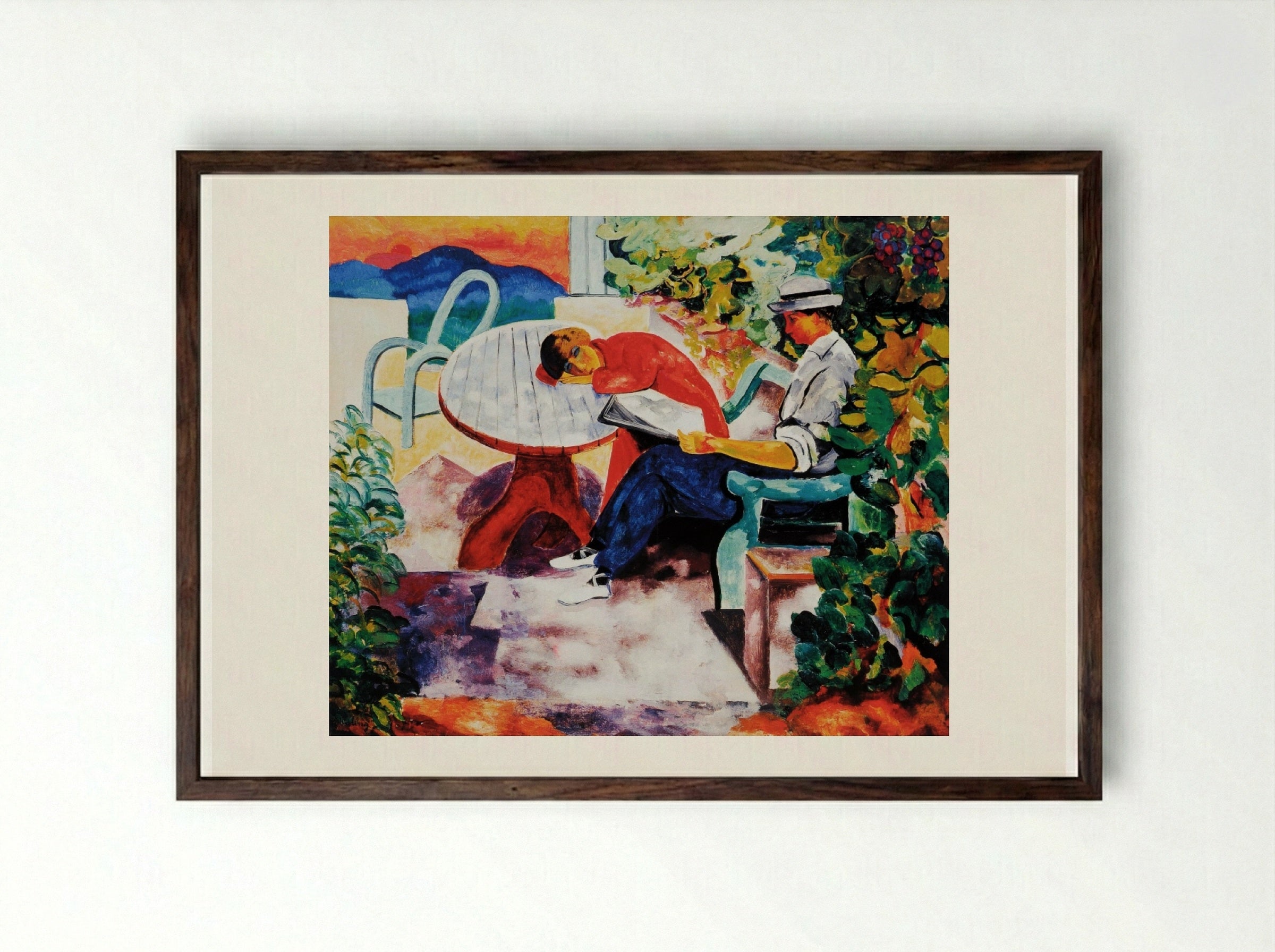 Port at Saint-Tropez - Moïse Kisling - Framed Print Dark Wood