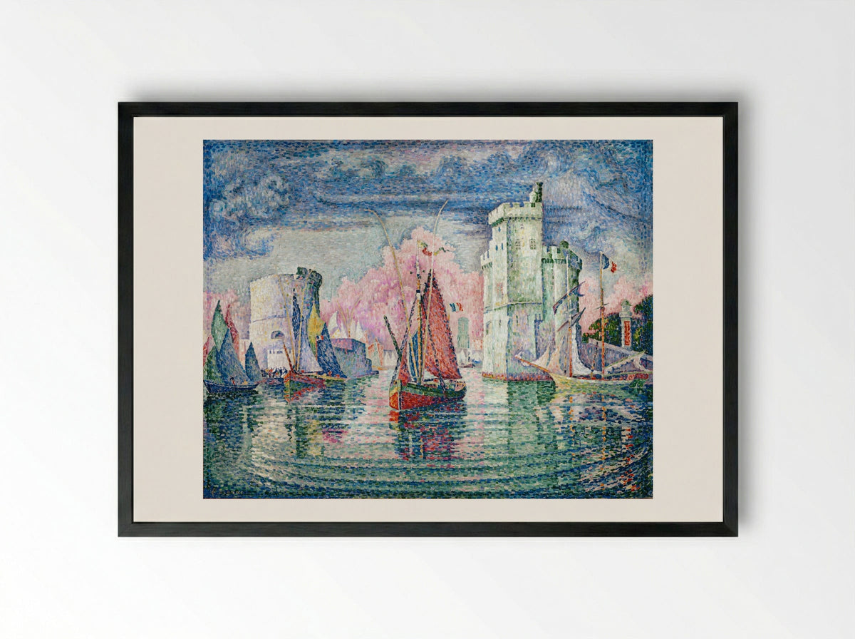 Port of La Rochelle - Paul Signac - Framed Print Black