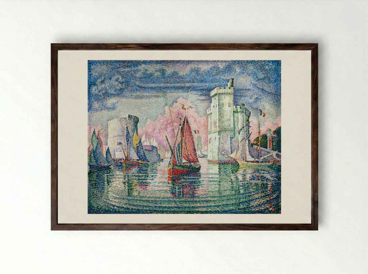 Port of La Rochelle - Paul Signac - Framed Print Dark Wood