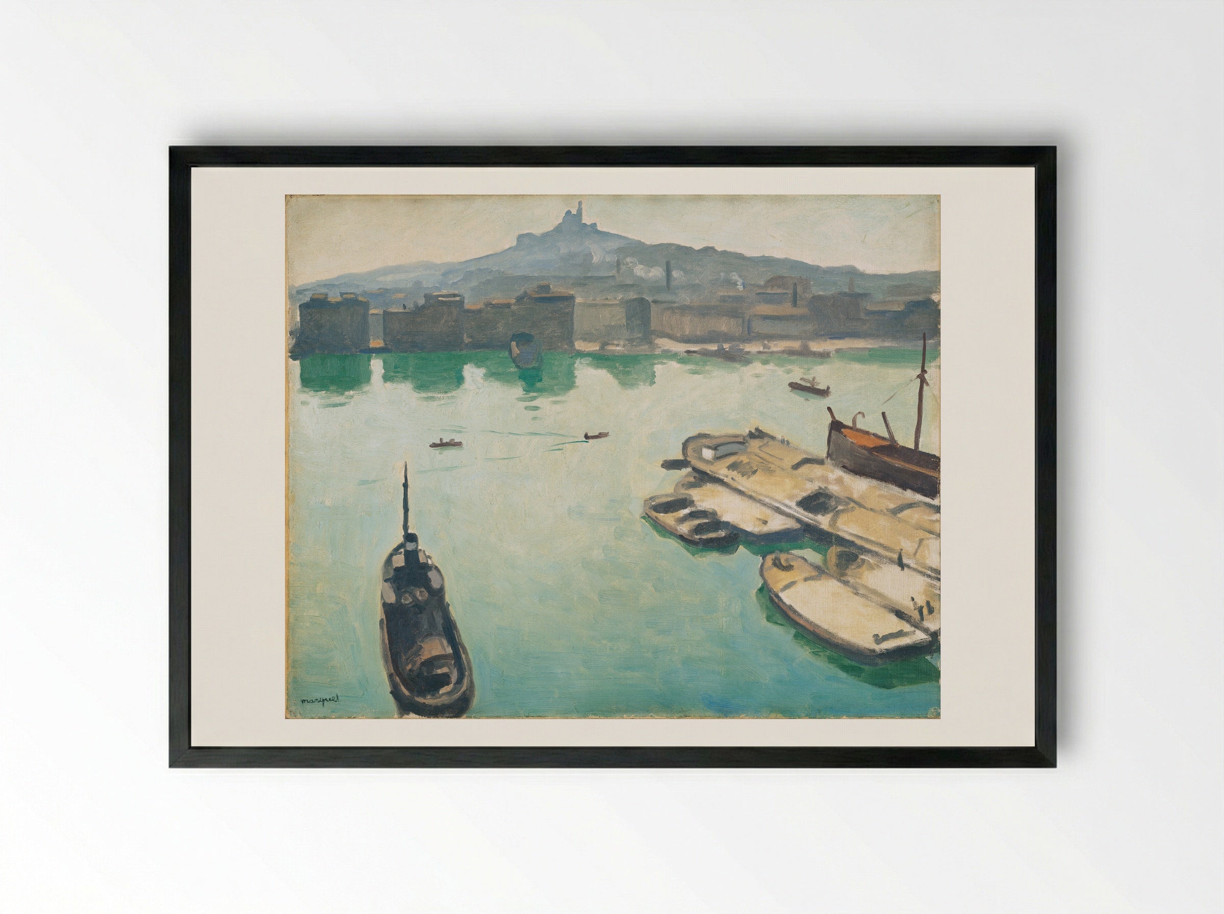 Port of Marseilles - Albert Marquet - Framed Print Black
