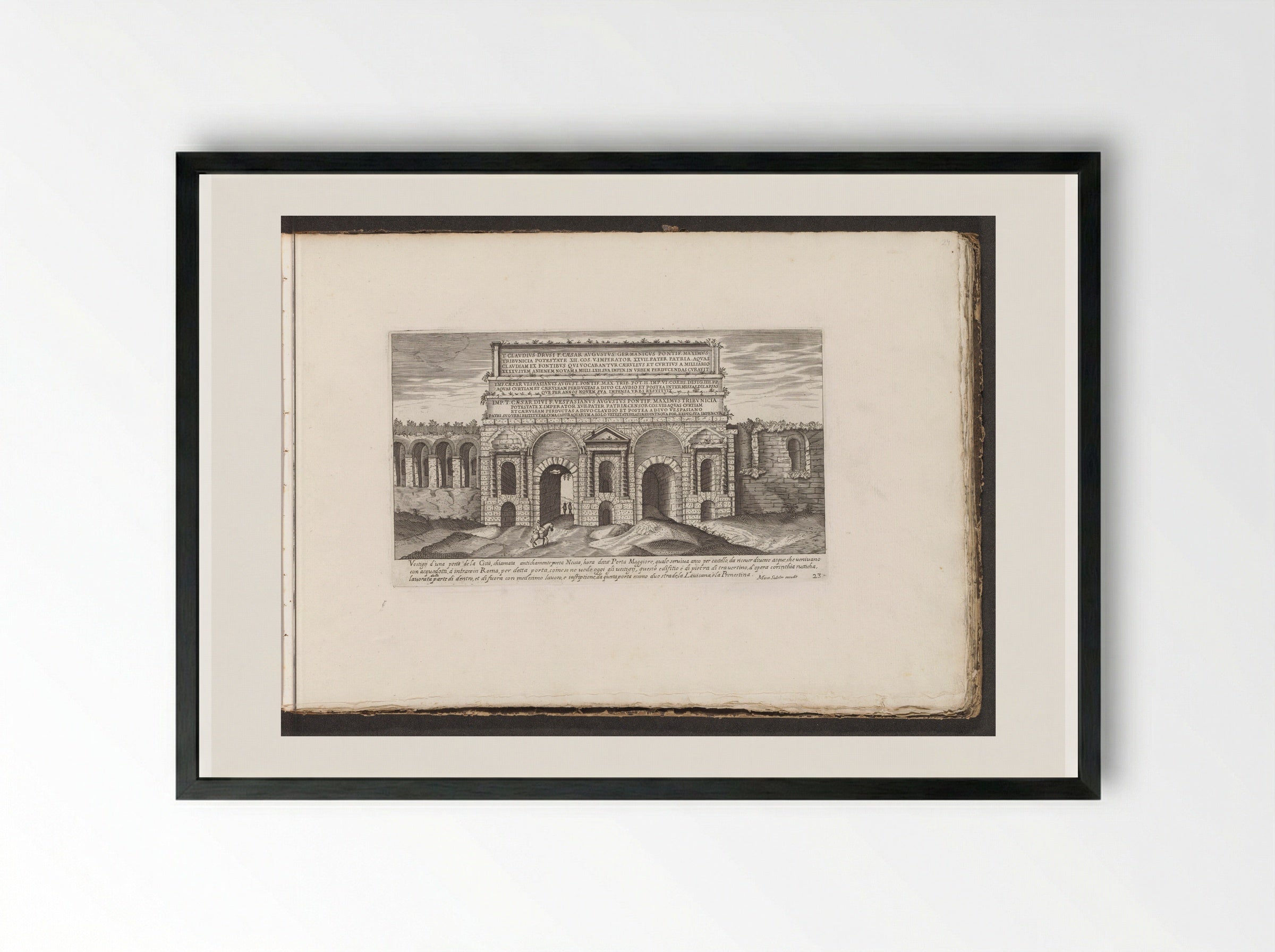 Porta Maggiore - Giovanni Giacomo de' Rossi - Framed Print Black