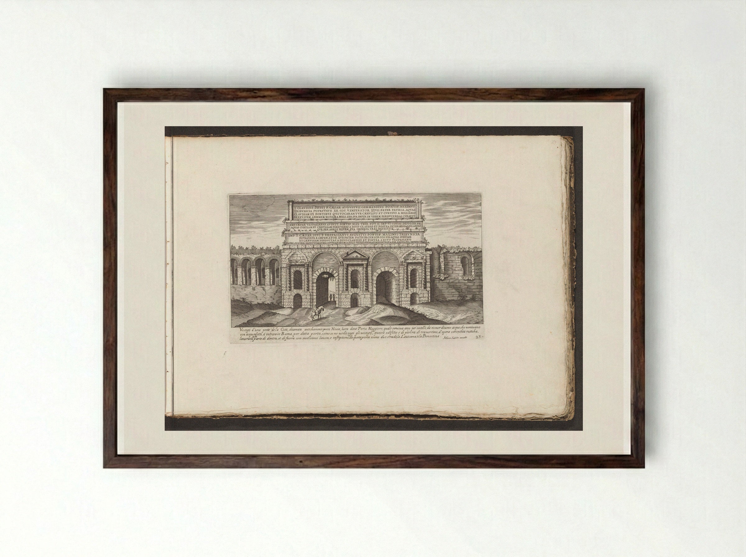 Porta Maggiore - Giovanni Giacomo de' Rossi - Framed Print Dark Wood