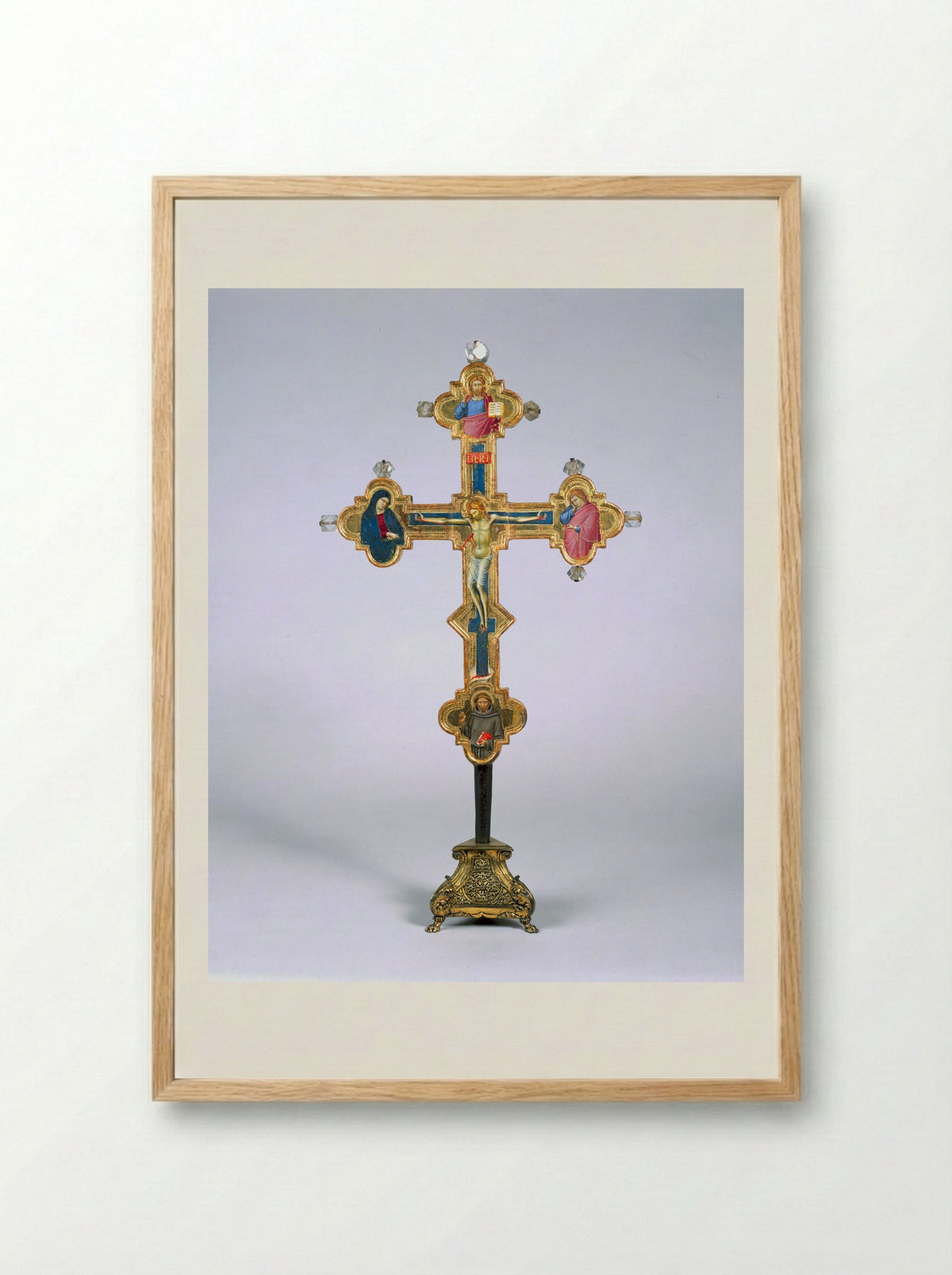 Portable Cross (Obverse) - Luca di Tommè - Framed Print Wood