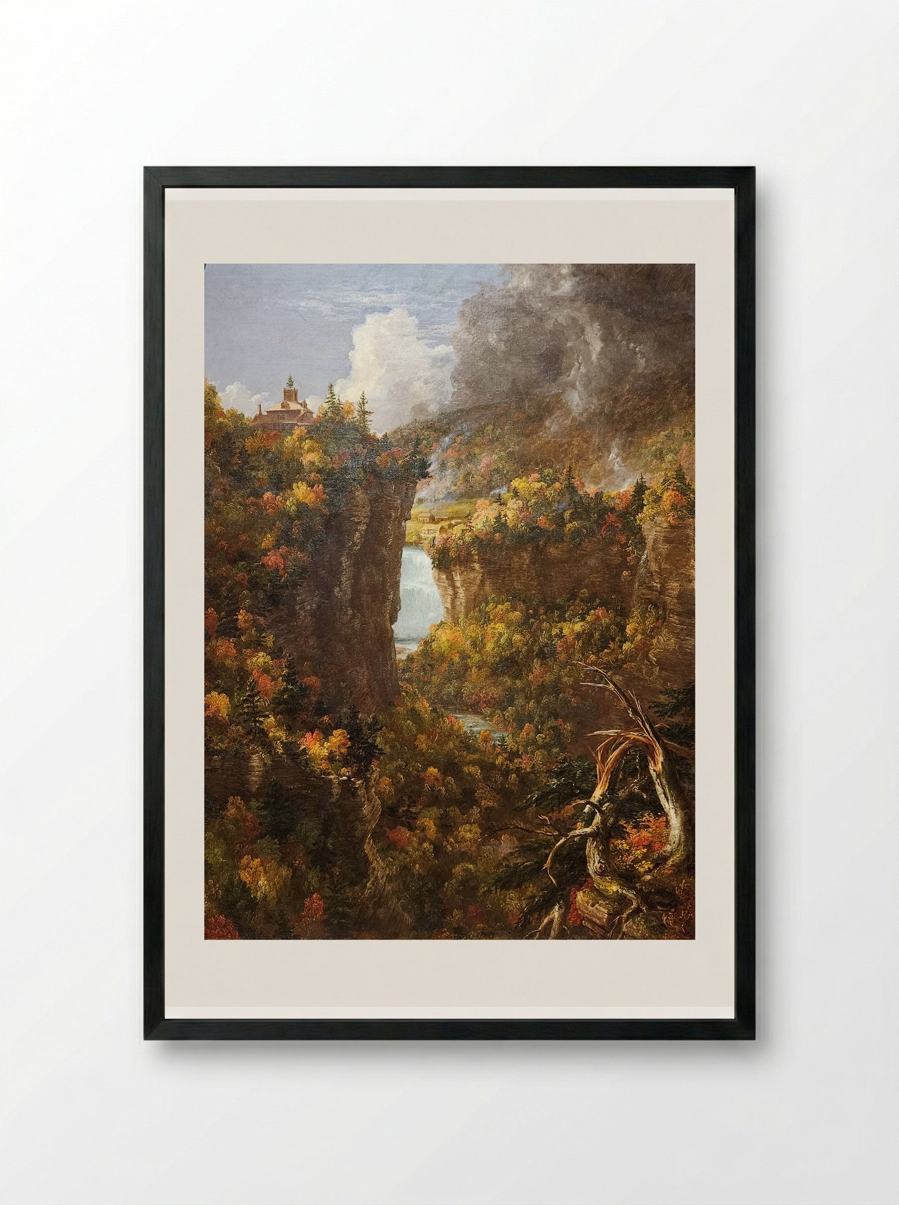 Portage Falls on the Genesee - Thomas Cole - Framed Print Black