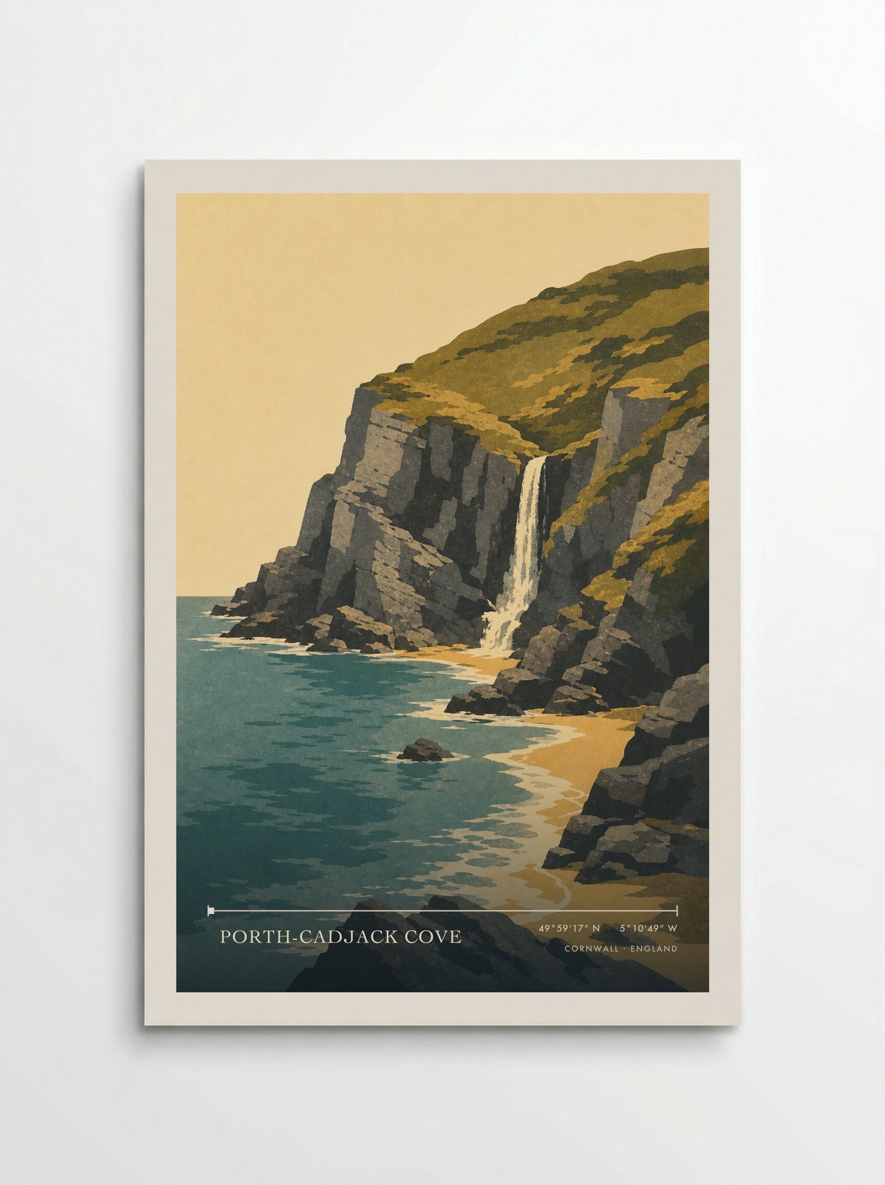 Porth-Cadjack Cove Cornwall England Travel Poster - Poster