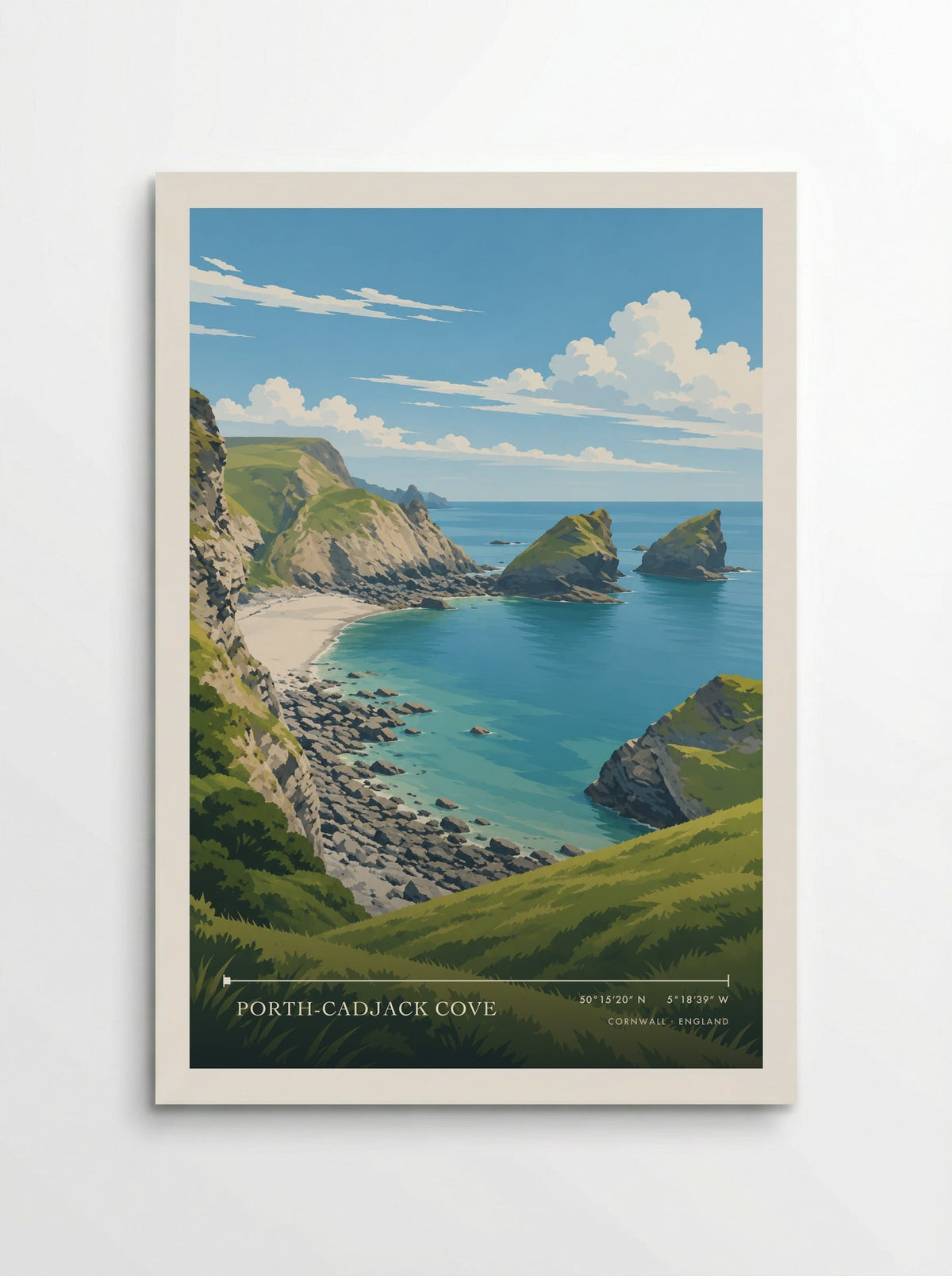 Porth-Cadjack Cove, Cornwall | Travel Poster - Poster