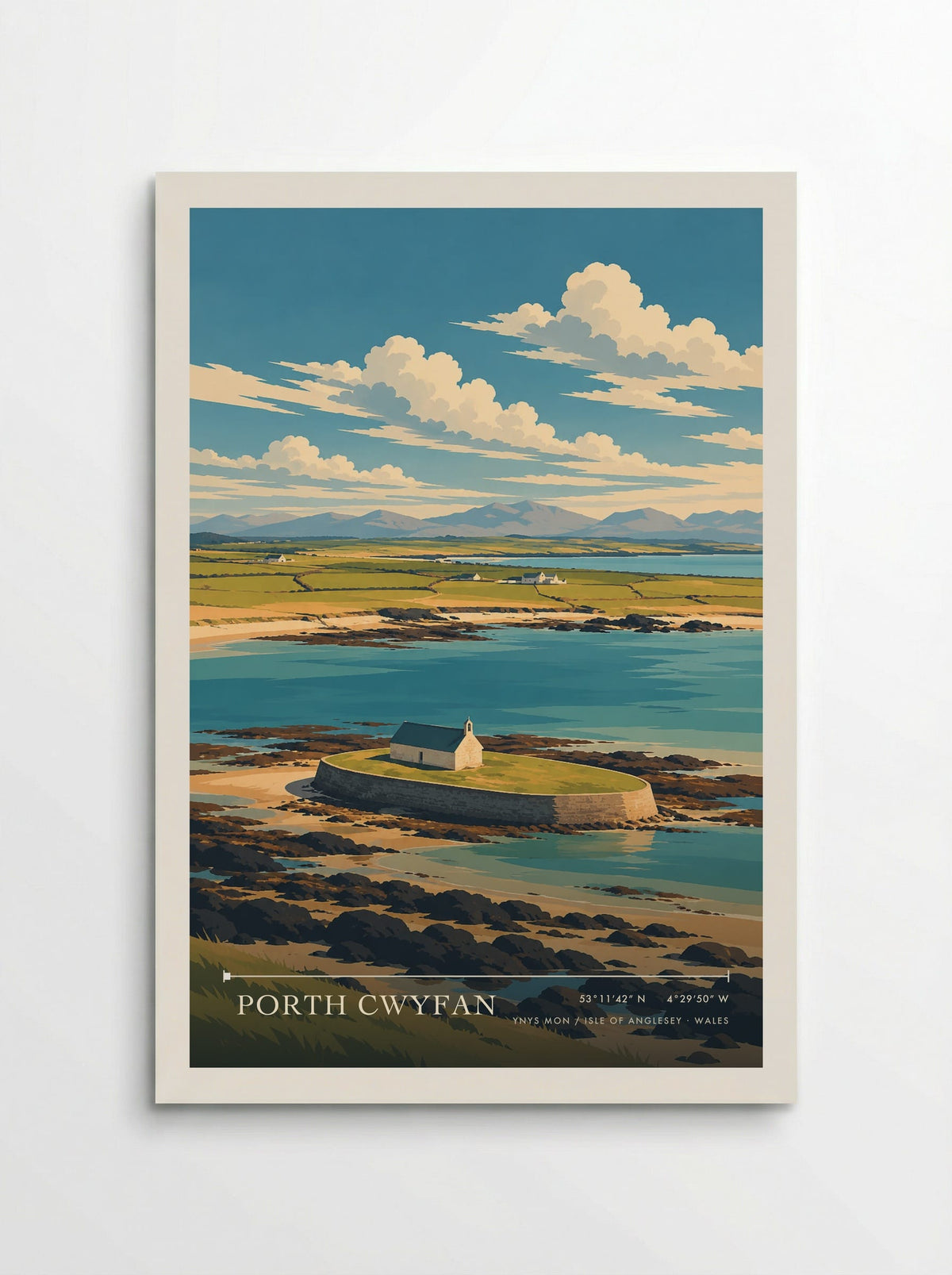 Porth Cwyfan, Ynys Mon / Isle of Anglesey | Travel Poster - Poster