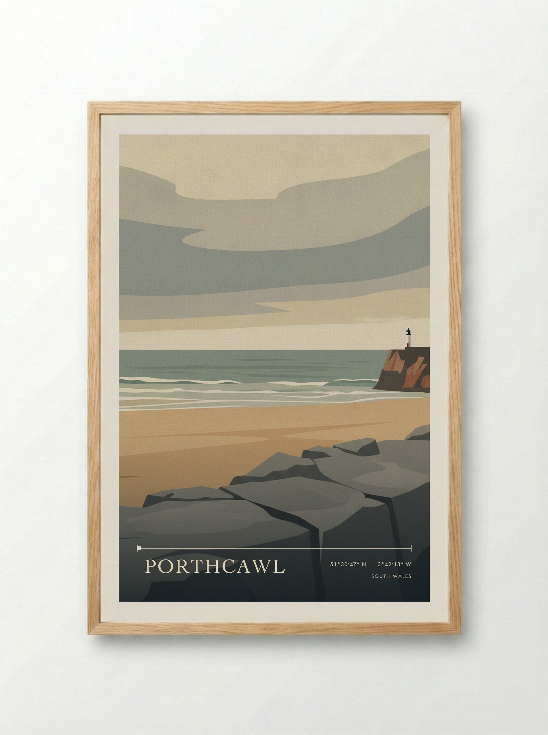 Porthcawl South Wales Wales Travel Poster - Framed Print Wood