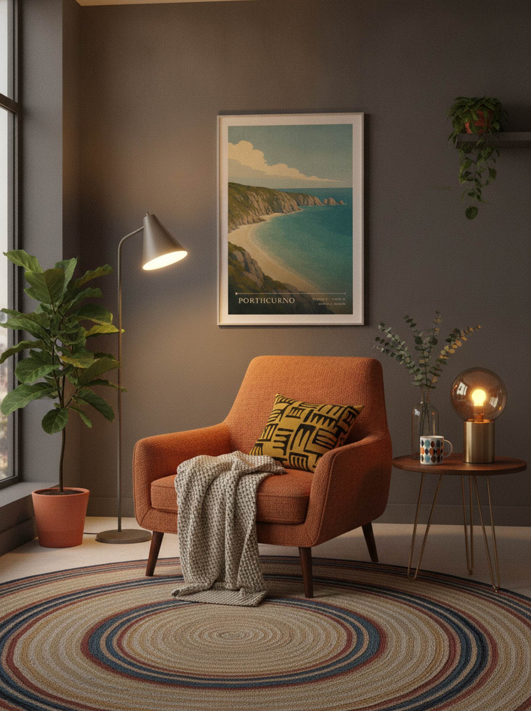 Porthcurno Travel Poster Artwork - Lifestyle