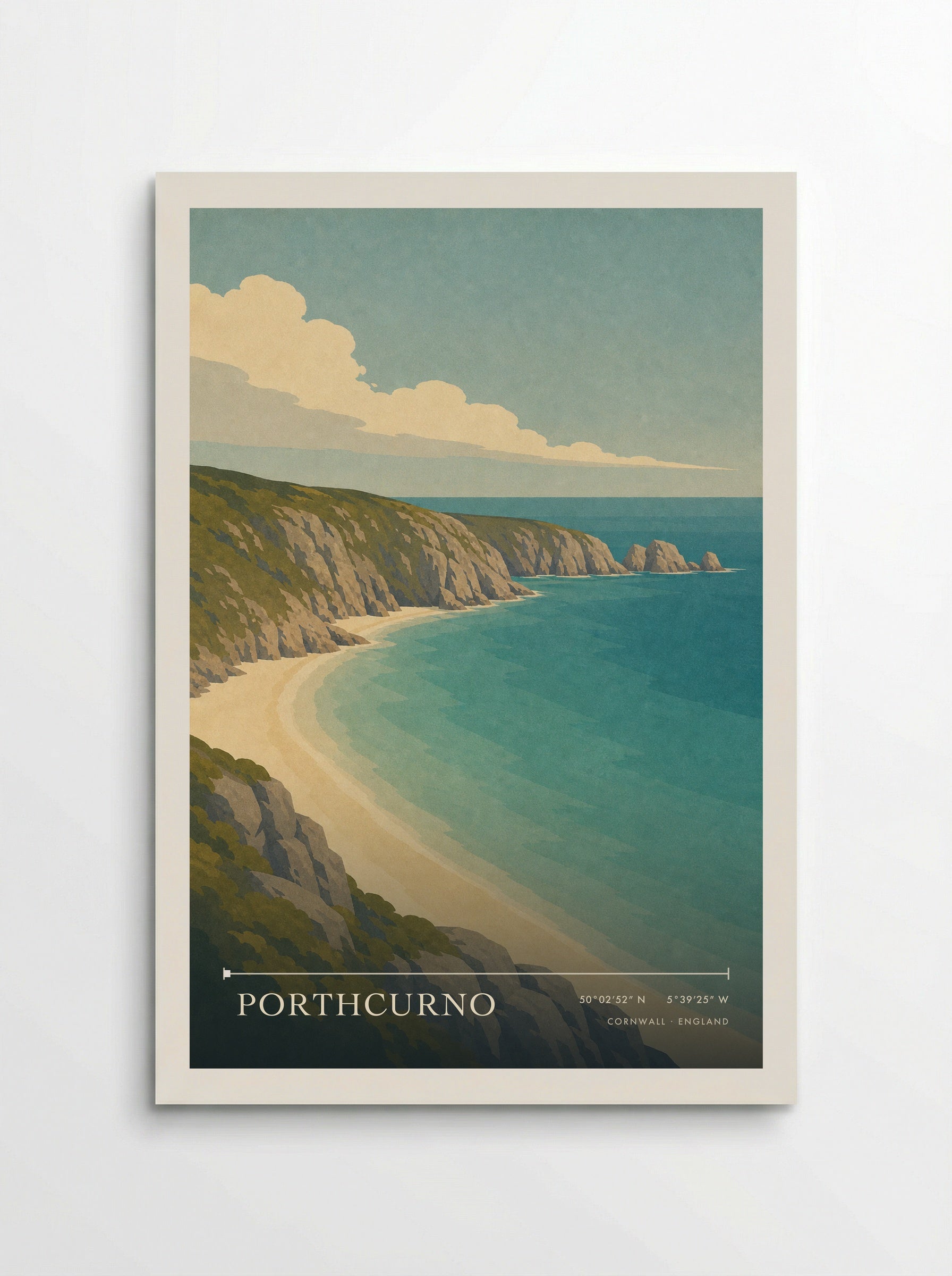 Porthcurno Travel Poster Artwork - Poster