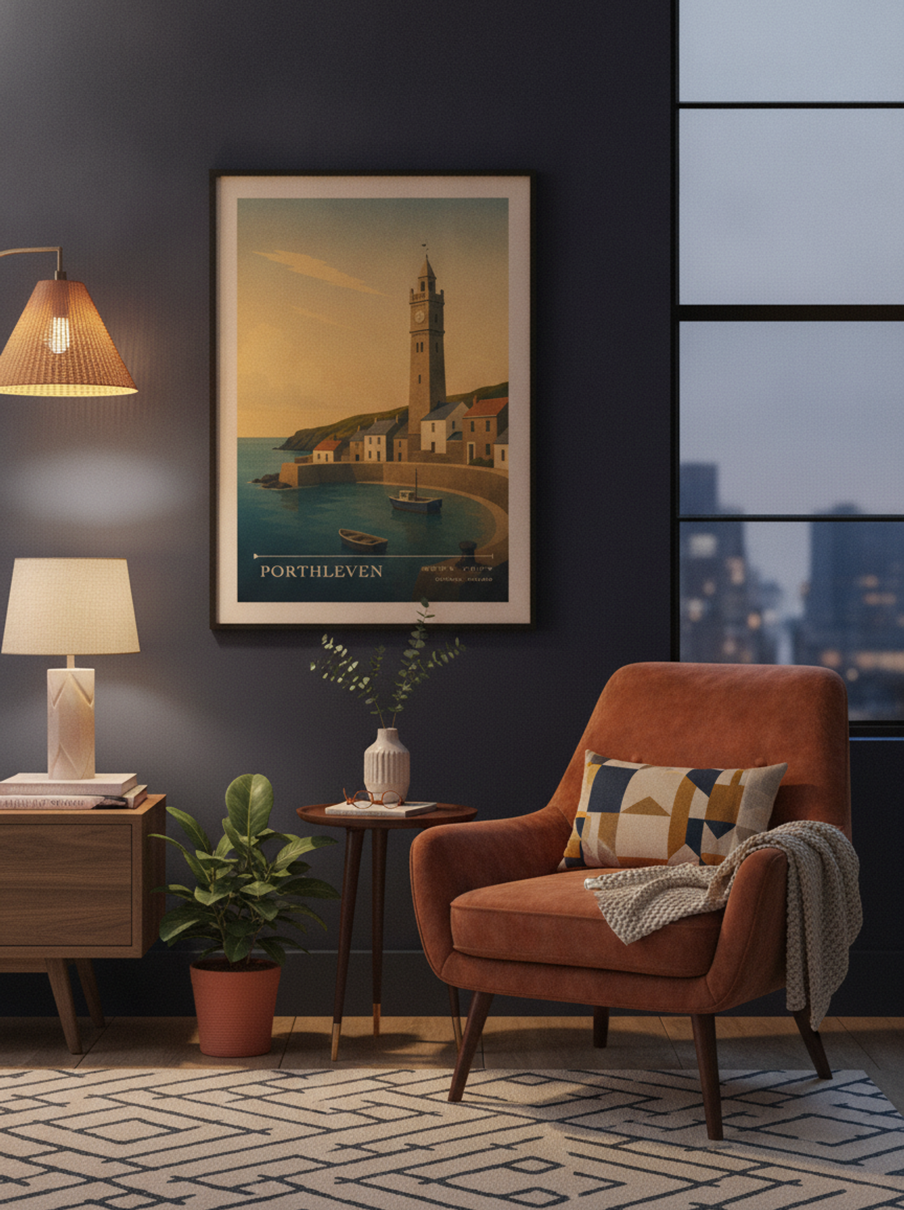 Porthleven Cornwall England Travel Poster - Lifestyle