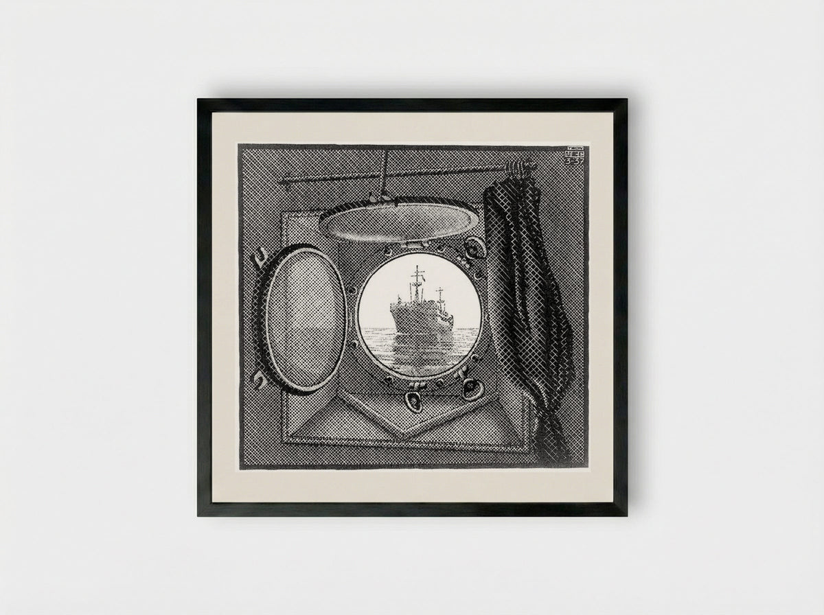 Porthole - M.C. Escher - Framed Print Black