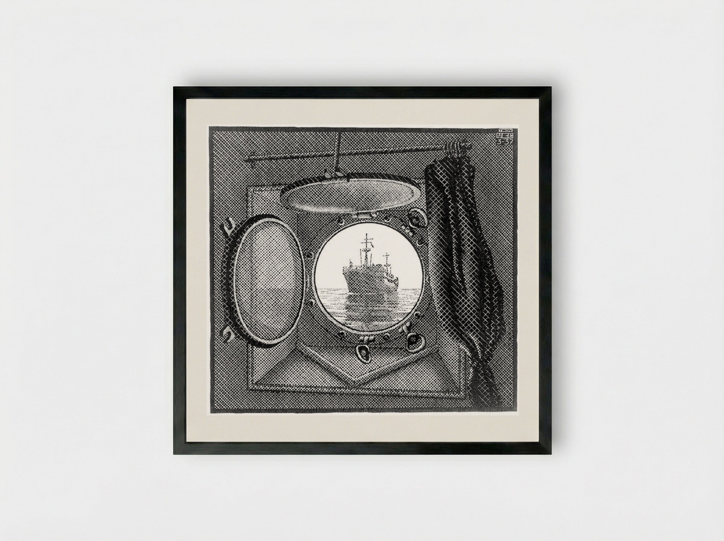 Porthole - M.C. Escher - Framed Print Black