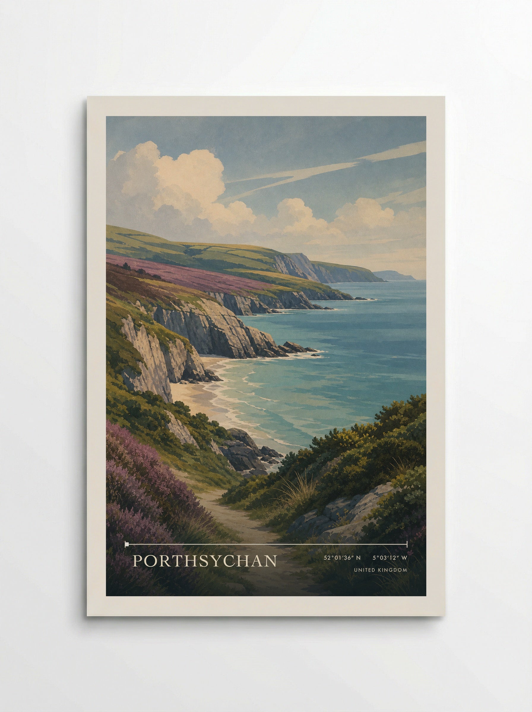 Porthsychan United Kingdom Travel Poster - Poster