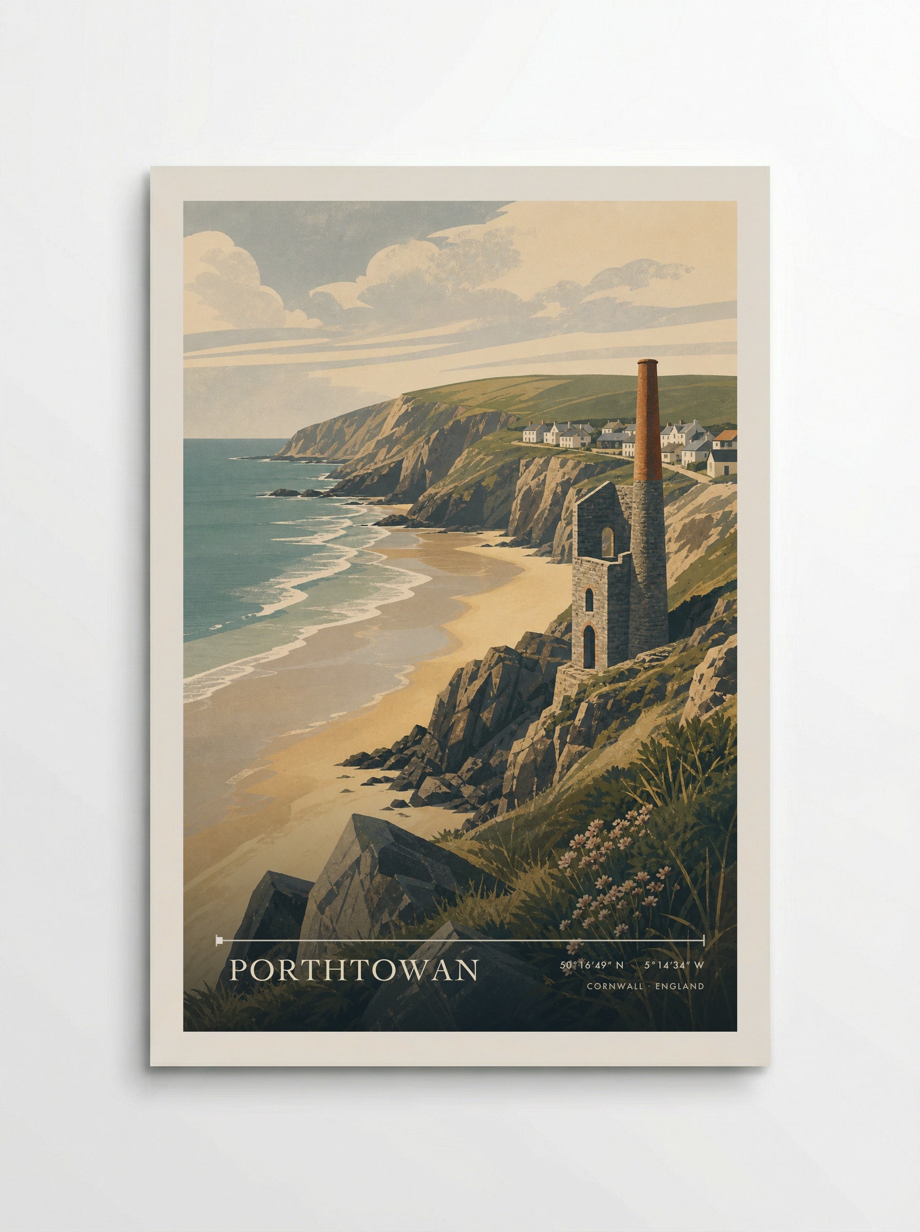 Porthtowan Cornwall England Travel Poster - Poster