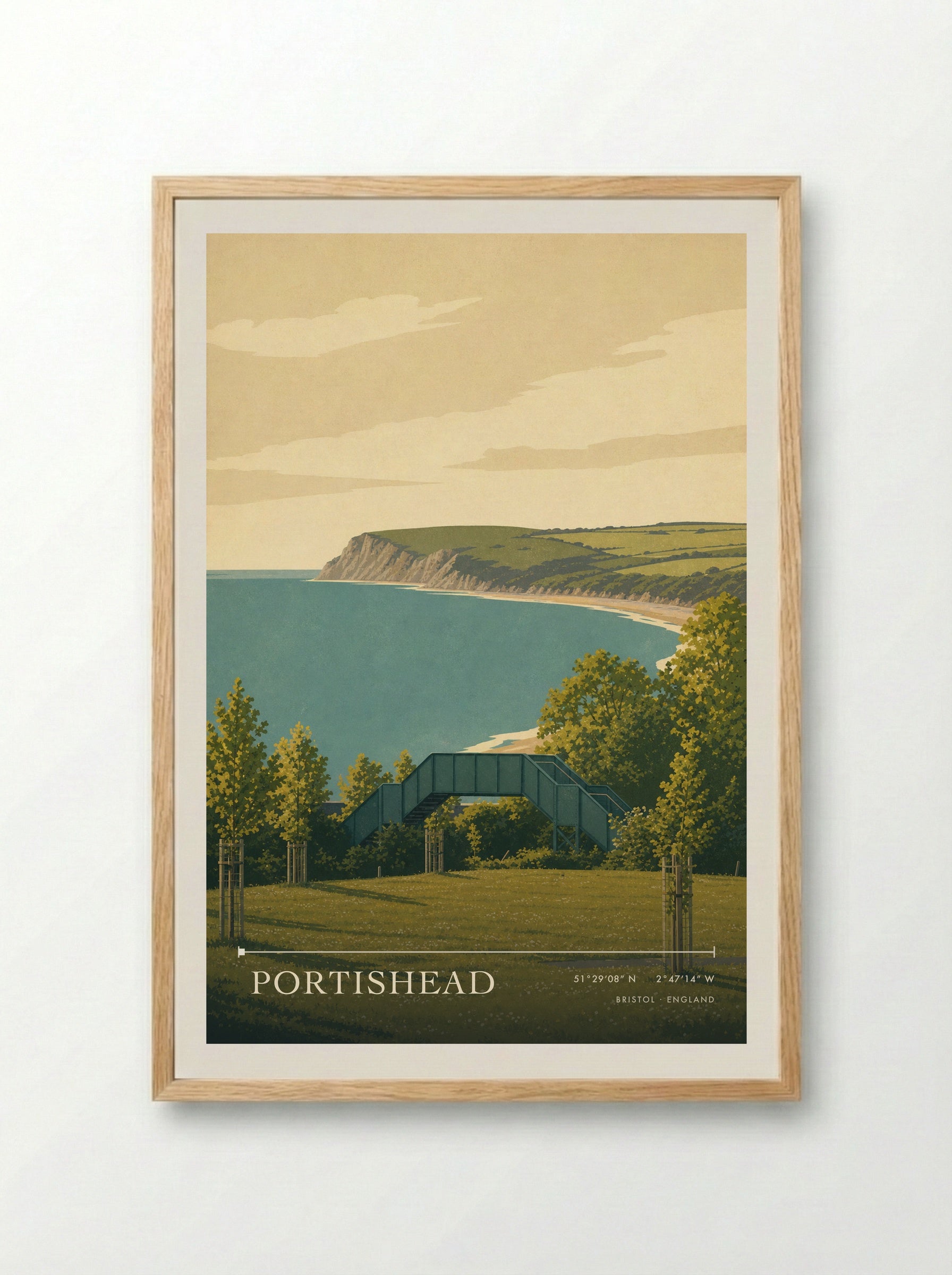 Portishead Bristol England Travel Poster - Framed Print Wood