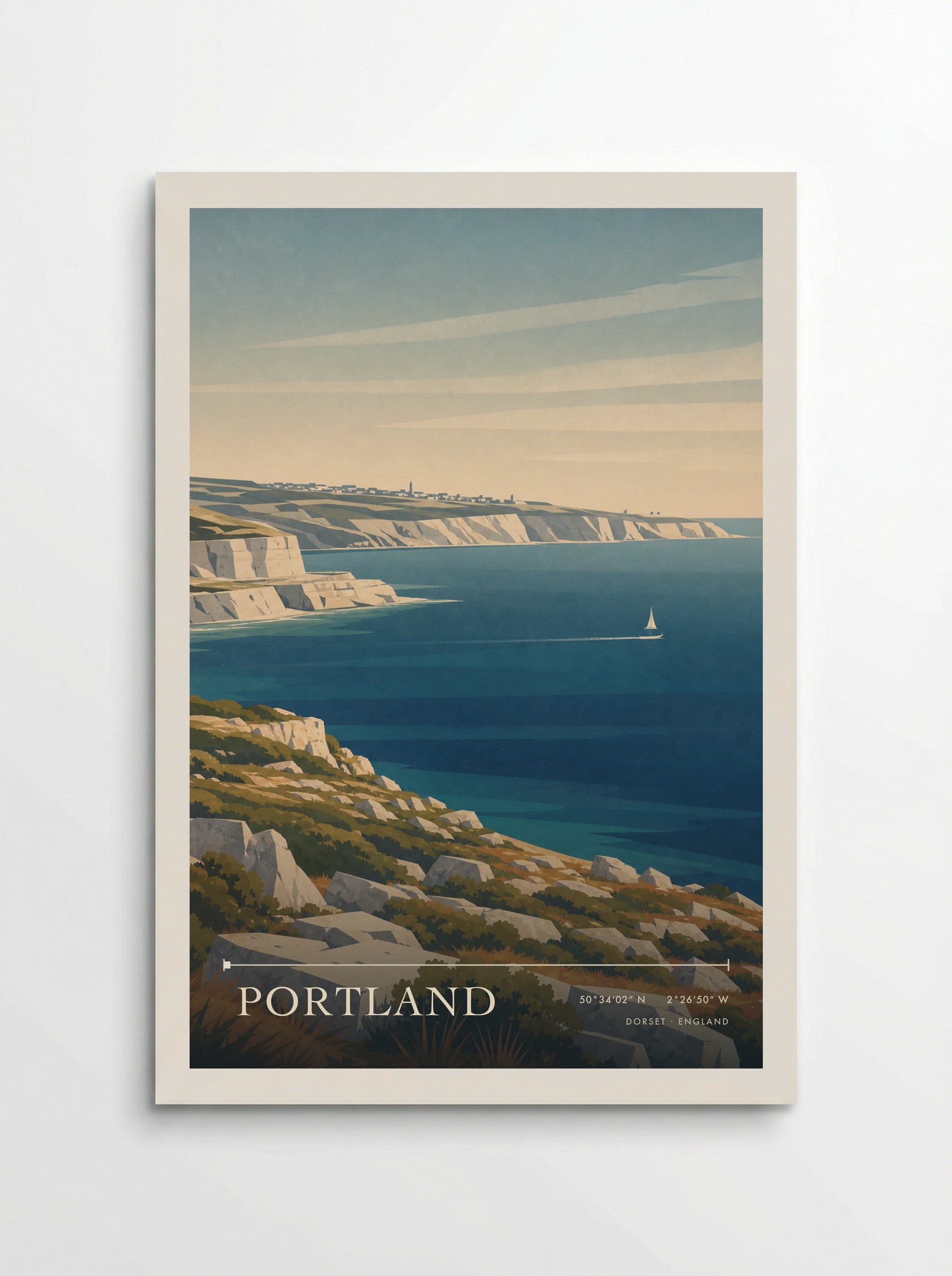 Portland Dorset England Travel Poster - Poster