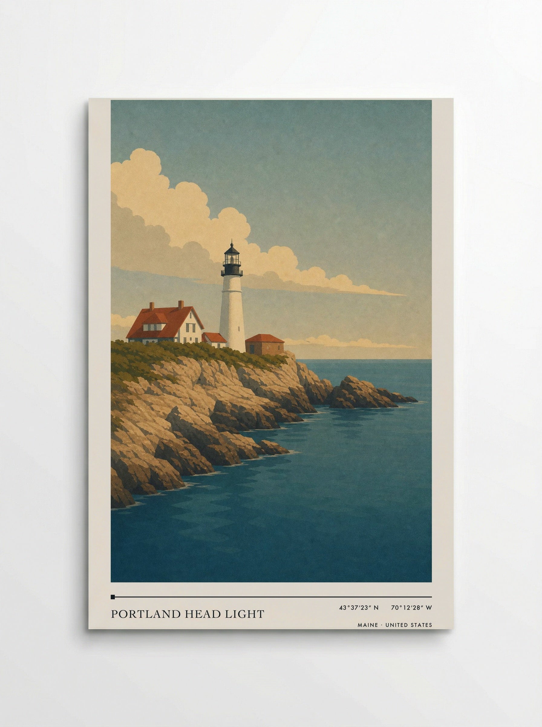 Portland Head Light Travel Poster Artwork - Poster