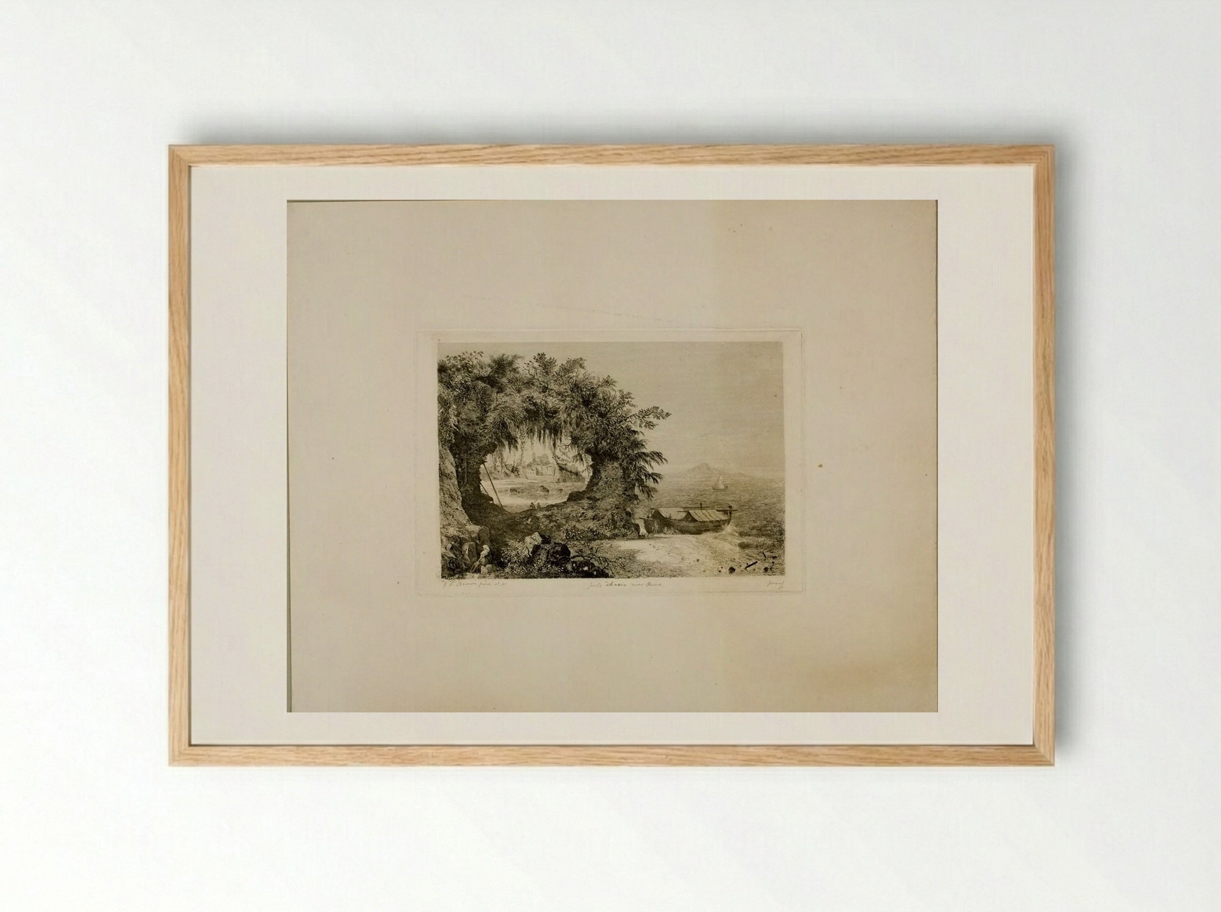 Porto d'Anzio Near Rome - George Loring Brown - Framed Print Wood