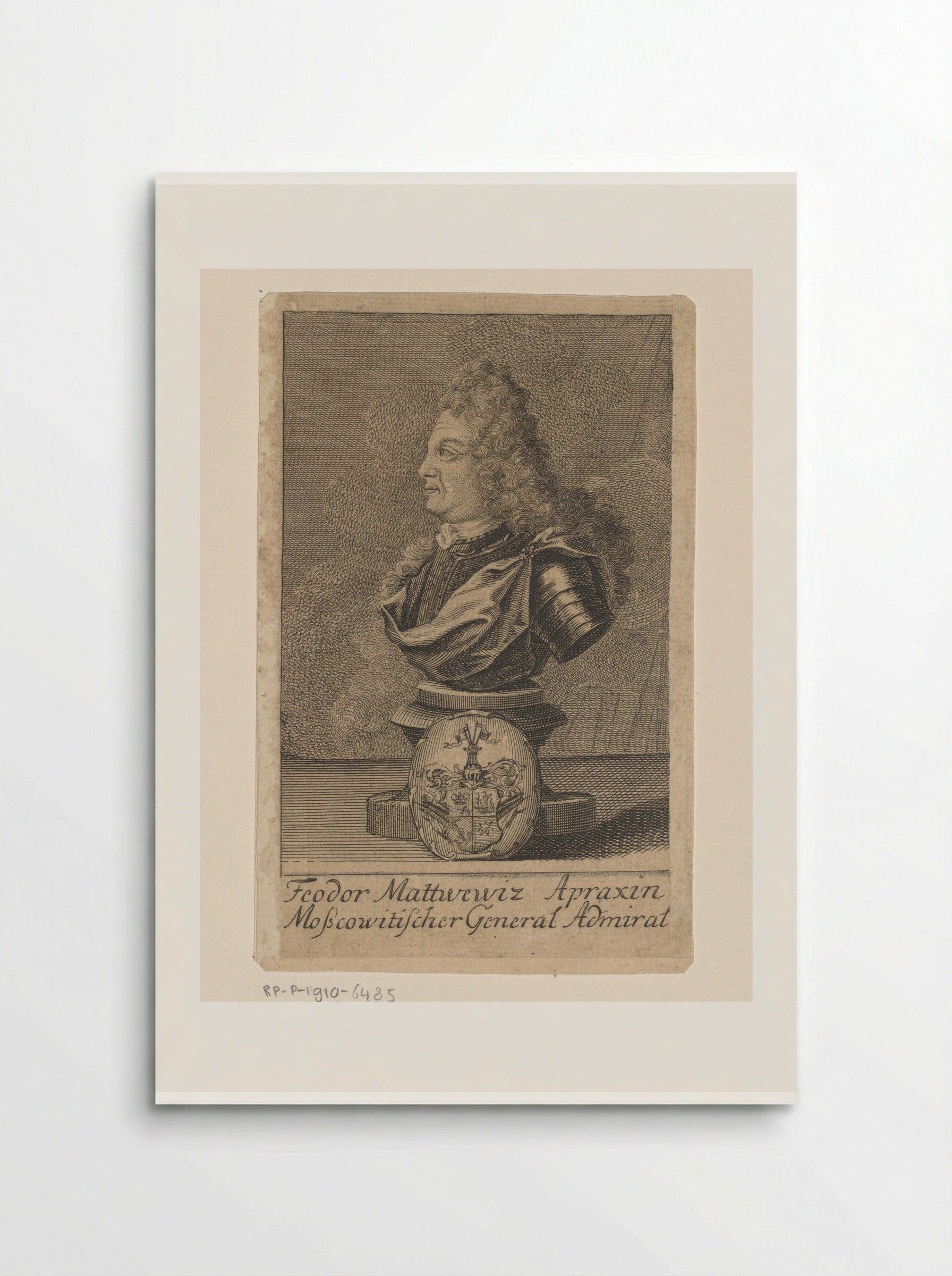 Portrait Bust of Fyodor Matveyevich Apraksin - Johann Martin Bernigeroth - Poster