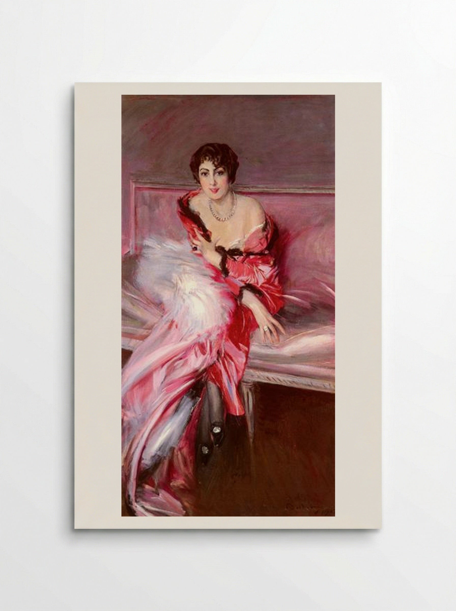 Portrait Of Madame Juillard In Red - Giovanni Boldini - Poster