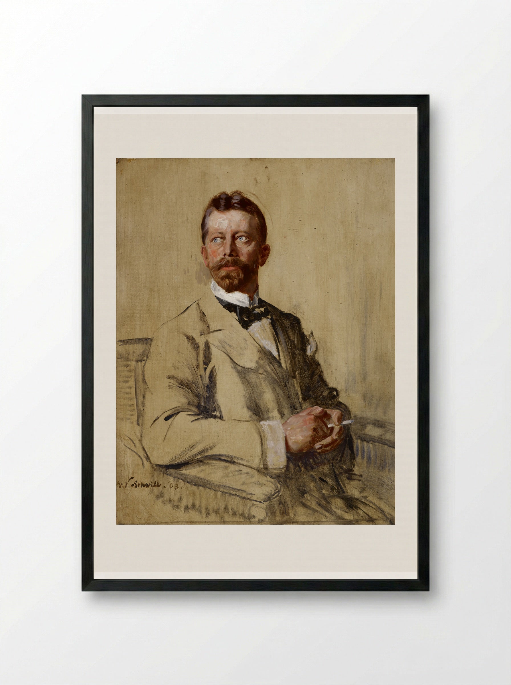 Portrait (William Valentine Schevill) - William Valentine Schevill - Framed Print Black