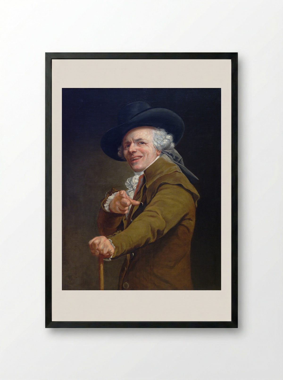 Portrait de l'artiste sous les traits d'un moqueur - Joseph Ducreux - Framed Print Black