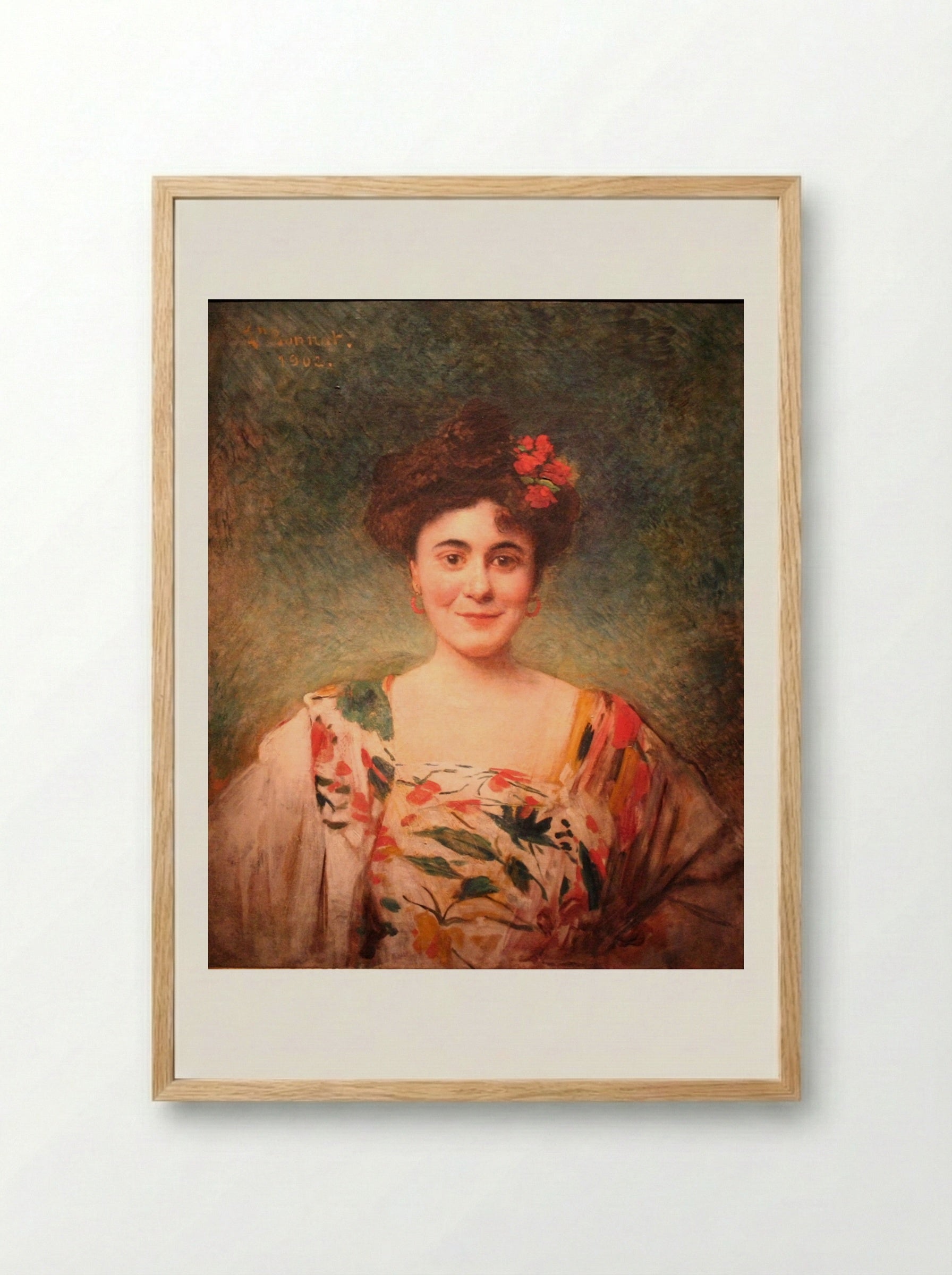 Portrait de madame Dotézac - Léon Bonnat - Framed Print Wood