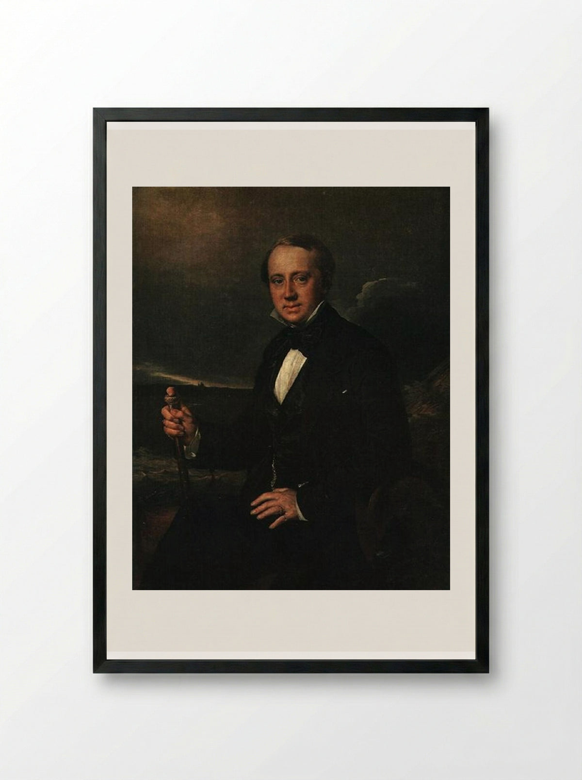 Portrait of A. A. Sapozhnikov - Vasily Tropinin - Framed Print Black