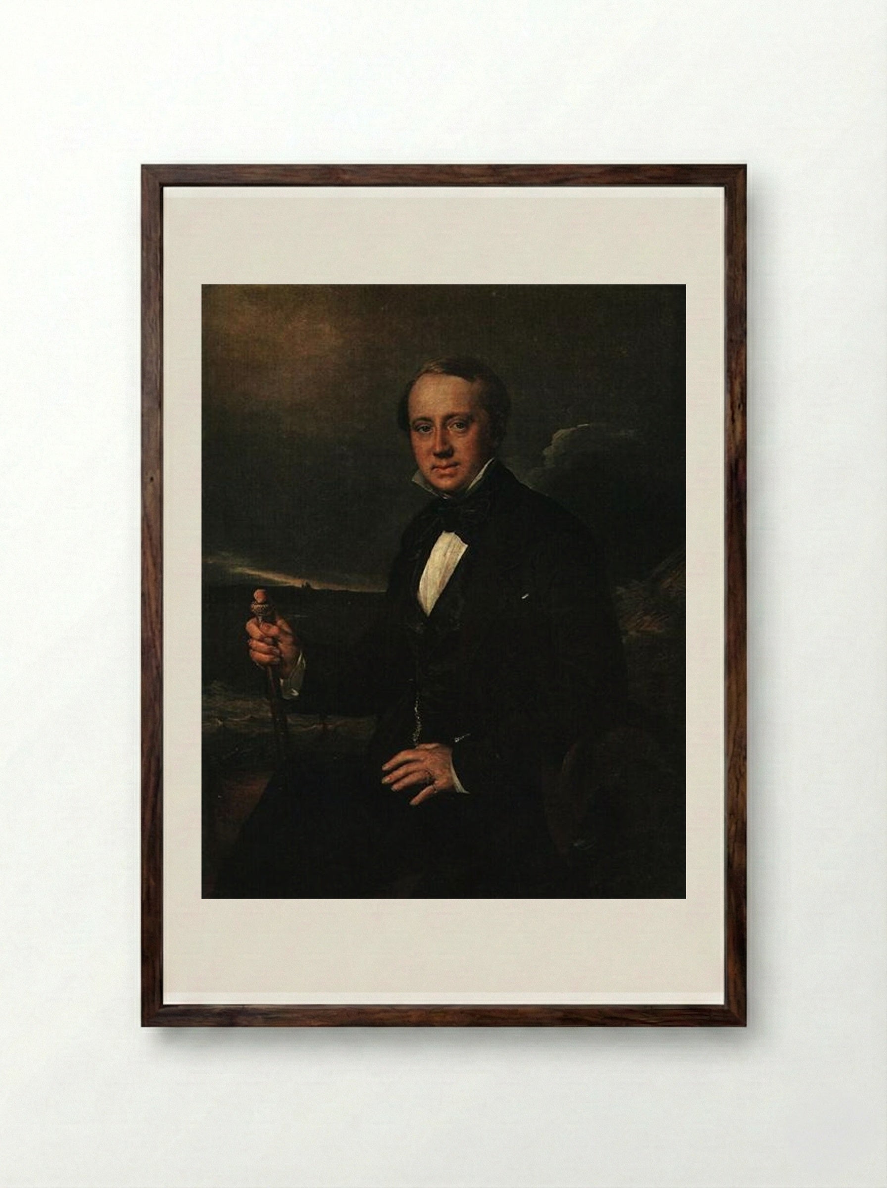 Portrait of A. A. Sapozhnikov - Vasily Tropinin - Framed Print Dark Wood