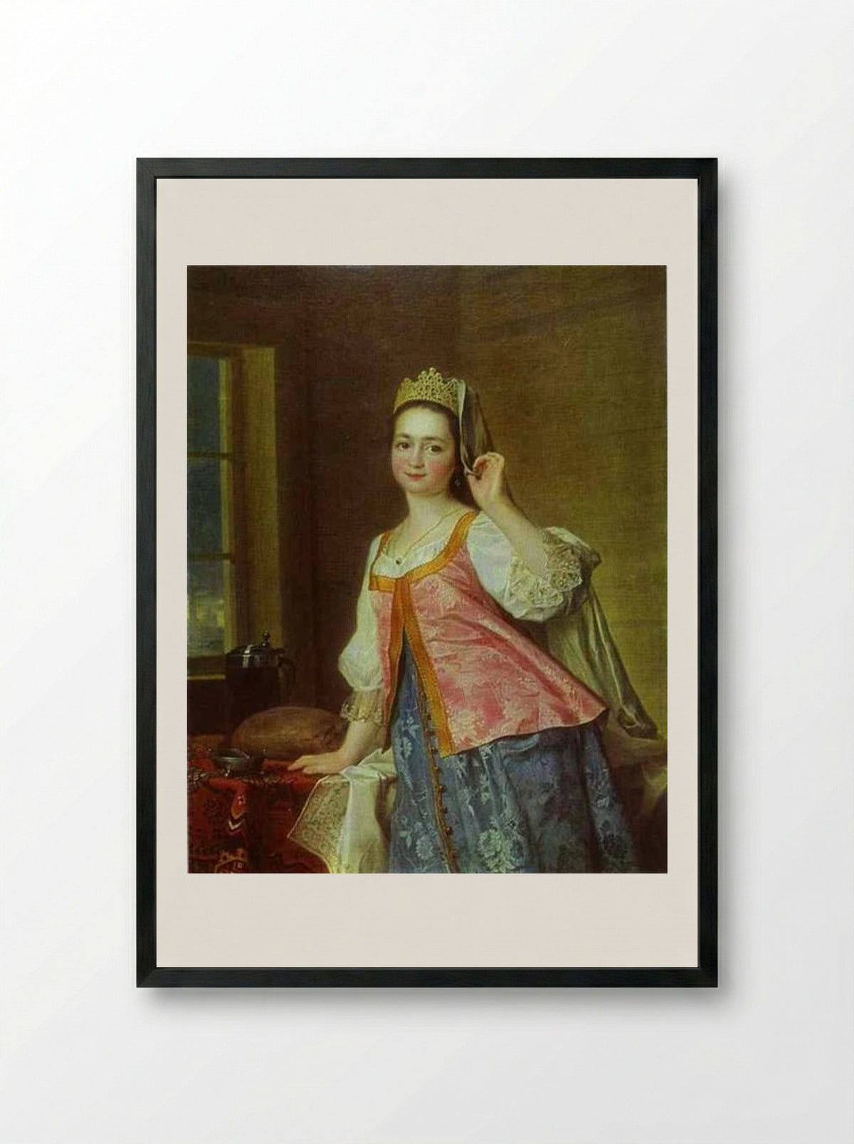 Portrait of A. D. Levitzkaya, Artist's Daughter - Dmitry Levitzky - Framed Print Black