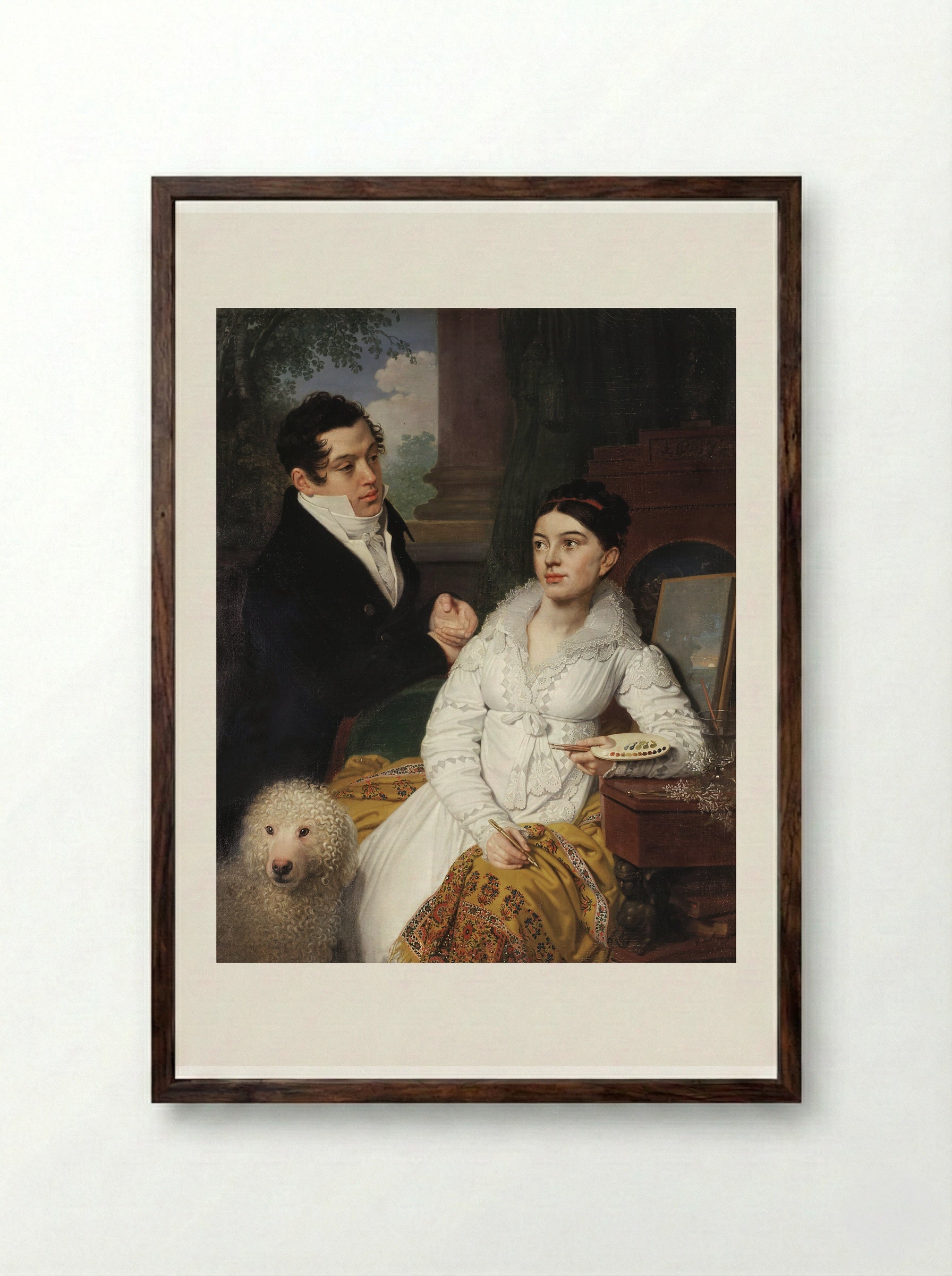 Portrait of A. G. and A. A. Lobanov-Rostovsky - Vladimir Borovikovsky - Framed Print Dark Wood