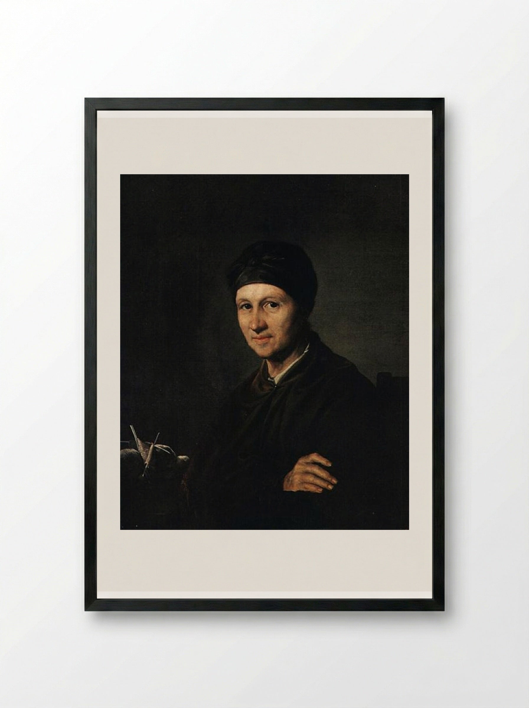 Portrait of A. I. Tropinina - Vasily Tropinin - Framed Print Black