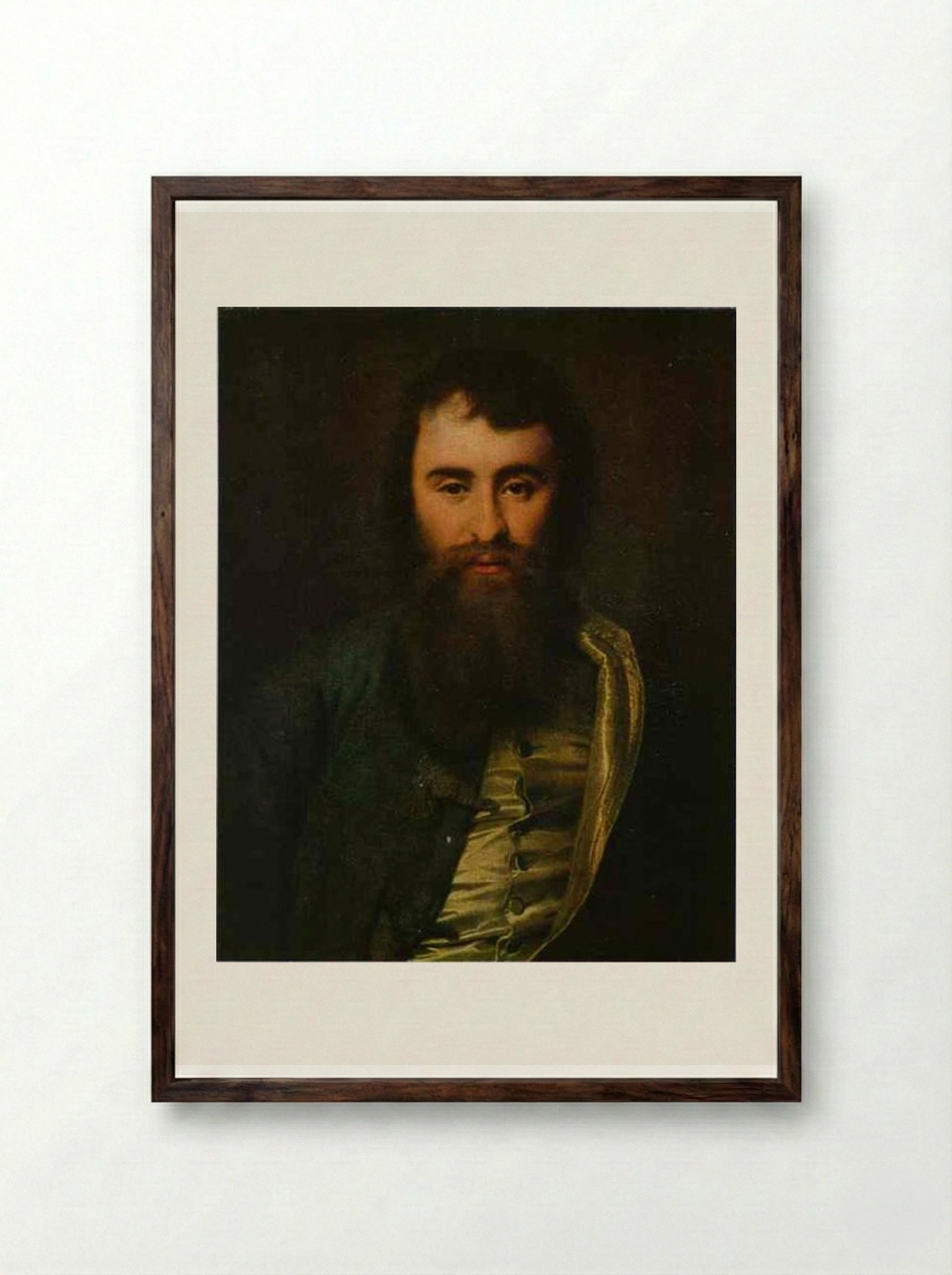 Portrait of A. I. Borisov - Dmitry Levitzky - Framed Print Dark Wood