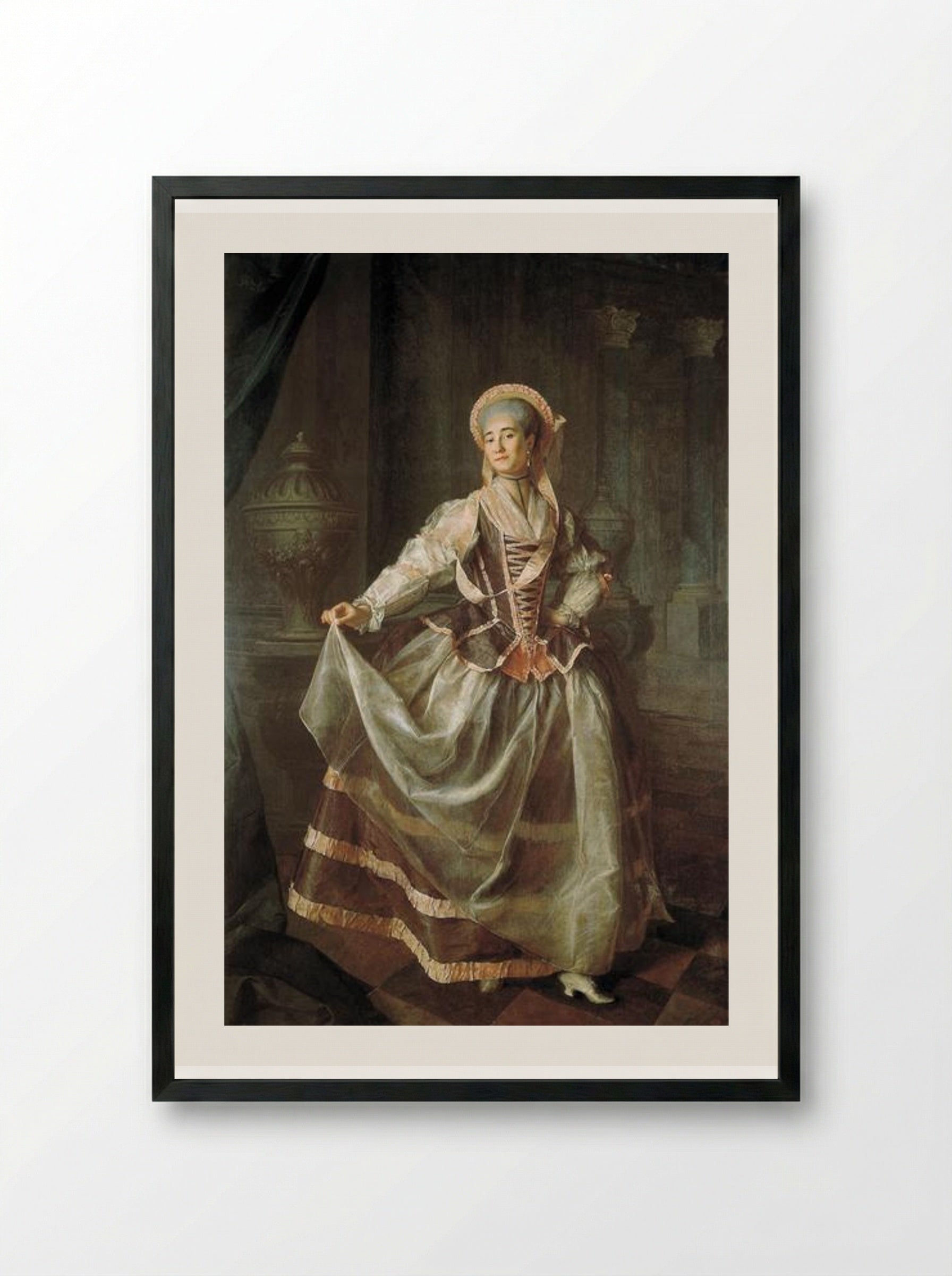 Portrait of A. P. Levshina - Dmitry Levitzky - Framed Print Black