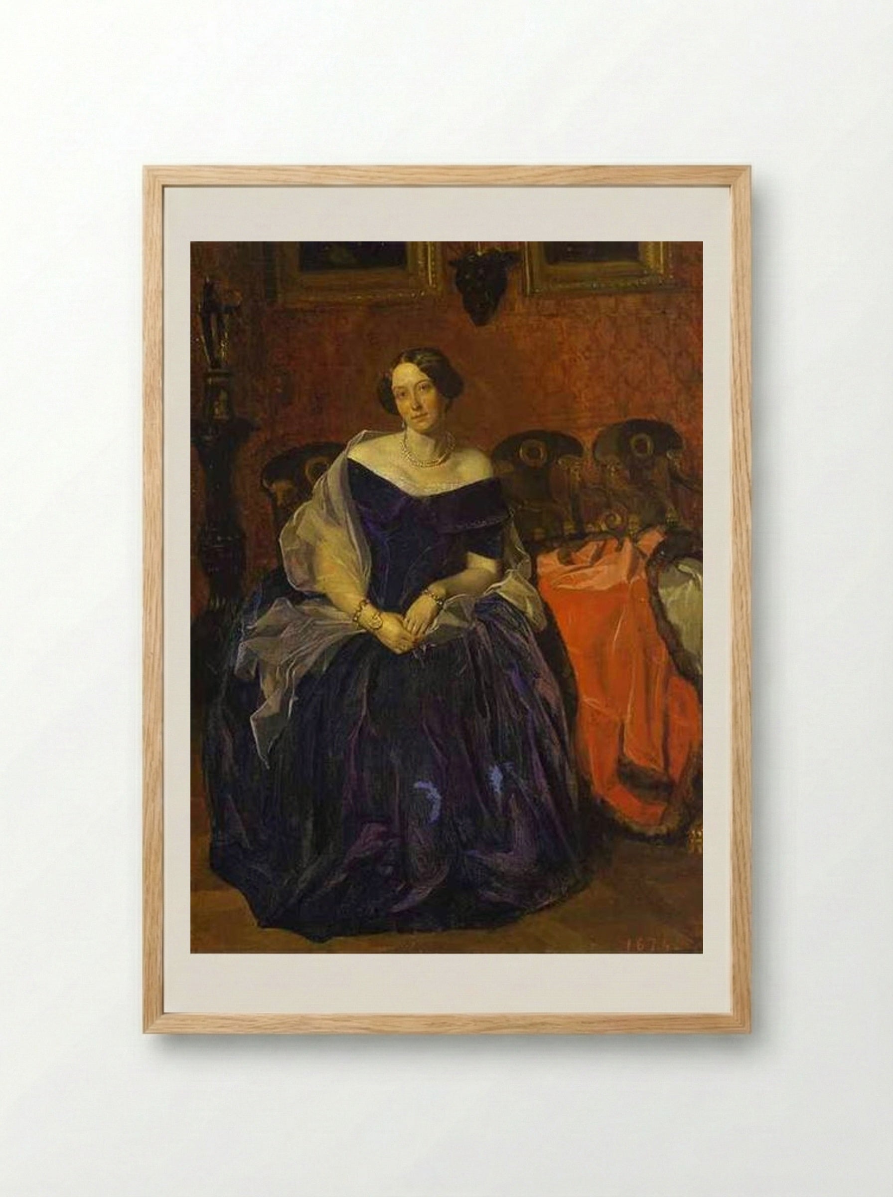 Portrait of A. P. Zhdanovich - Pavel Fedotov - Framed Print Wood