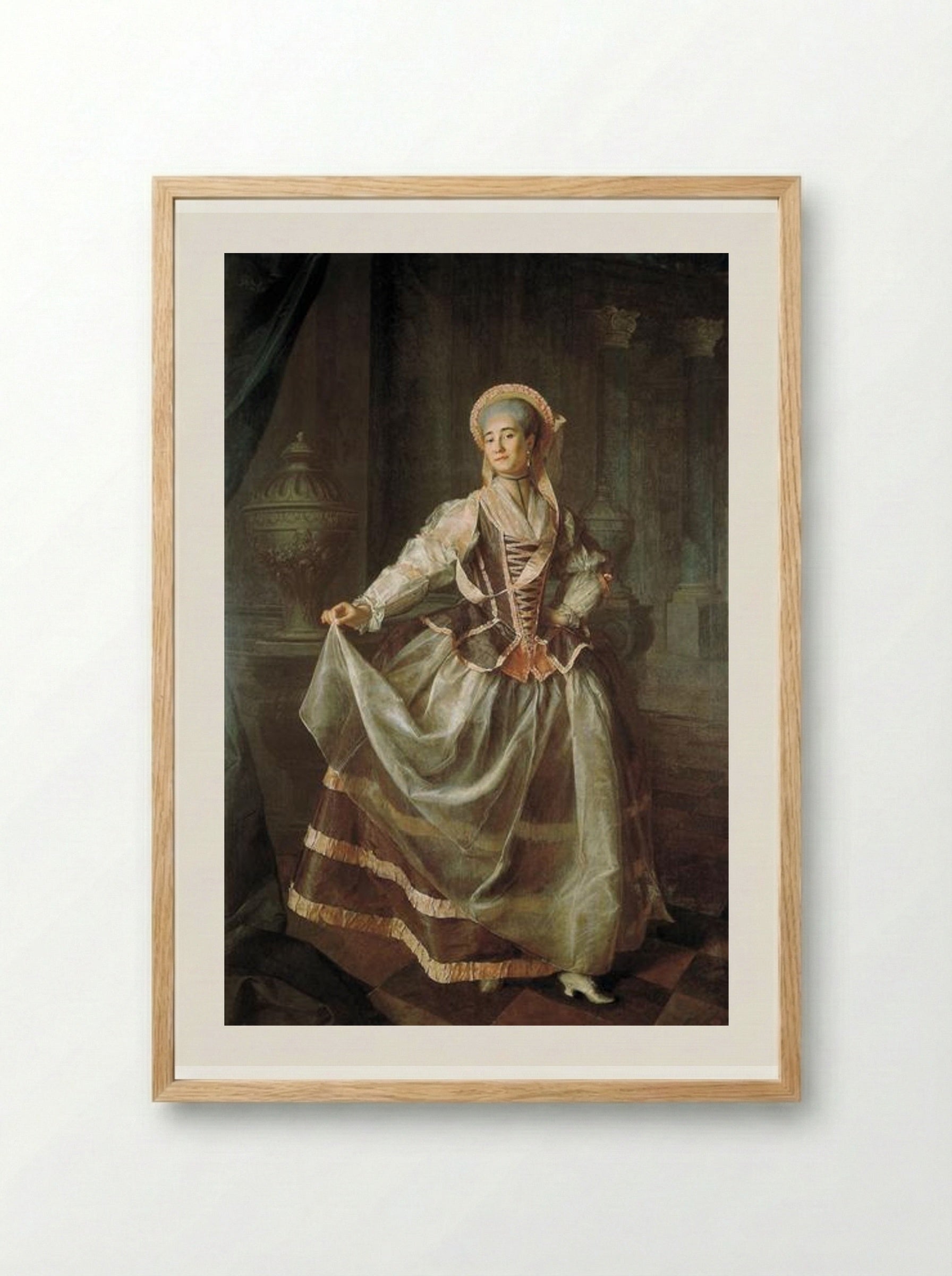 Portrait of A. P. Levshina - Dmitry Levitzky - Framed Print Wood