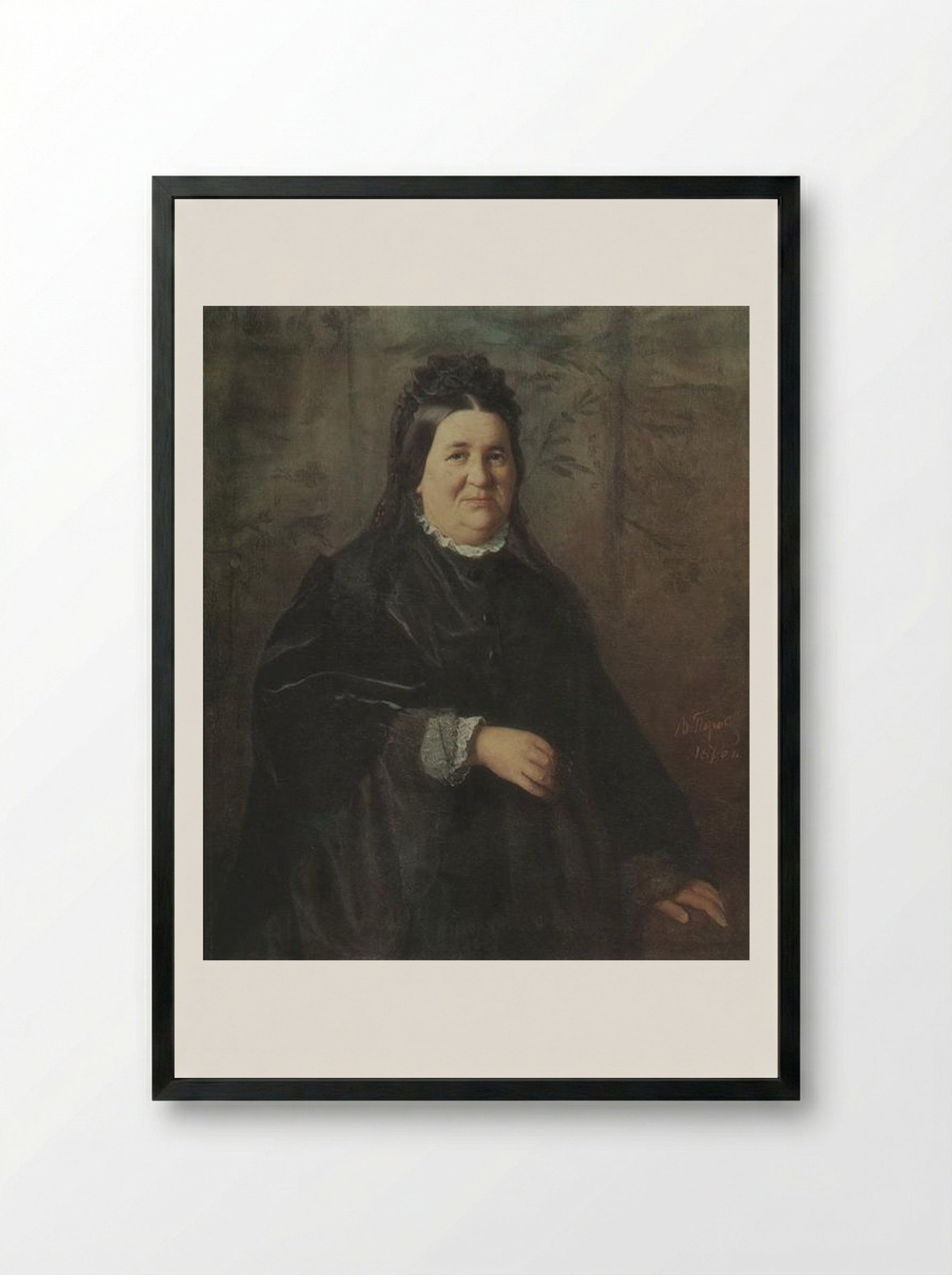 Portrait of A.I. Kridener, born Ivanova - Vasily Perov - Framed Print Black