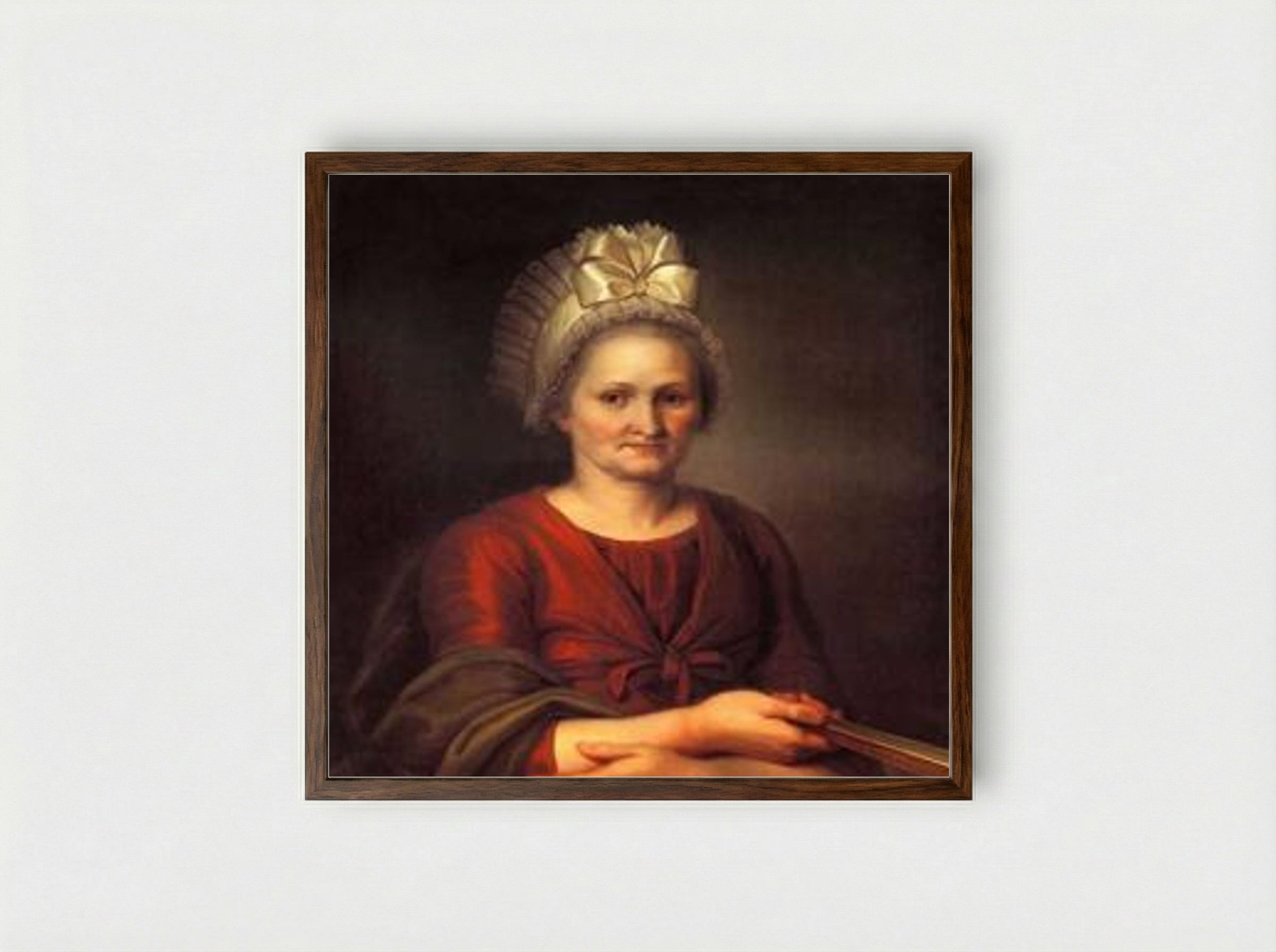 Portrait of A.L. Venetsianova - Alexey Venetsianov - Framed Print Dark Wood