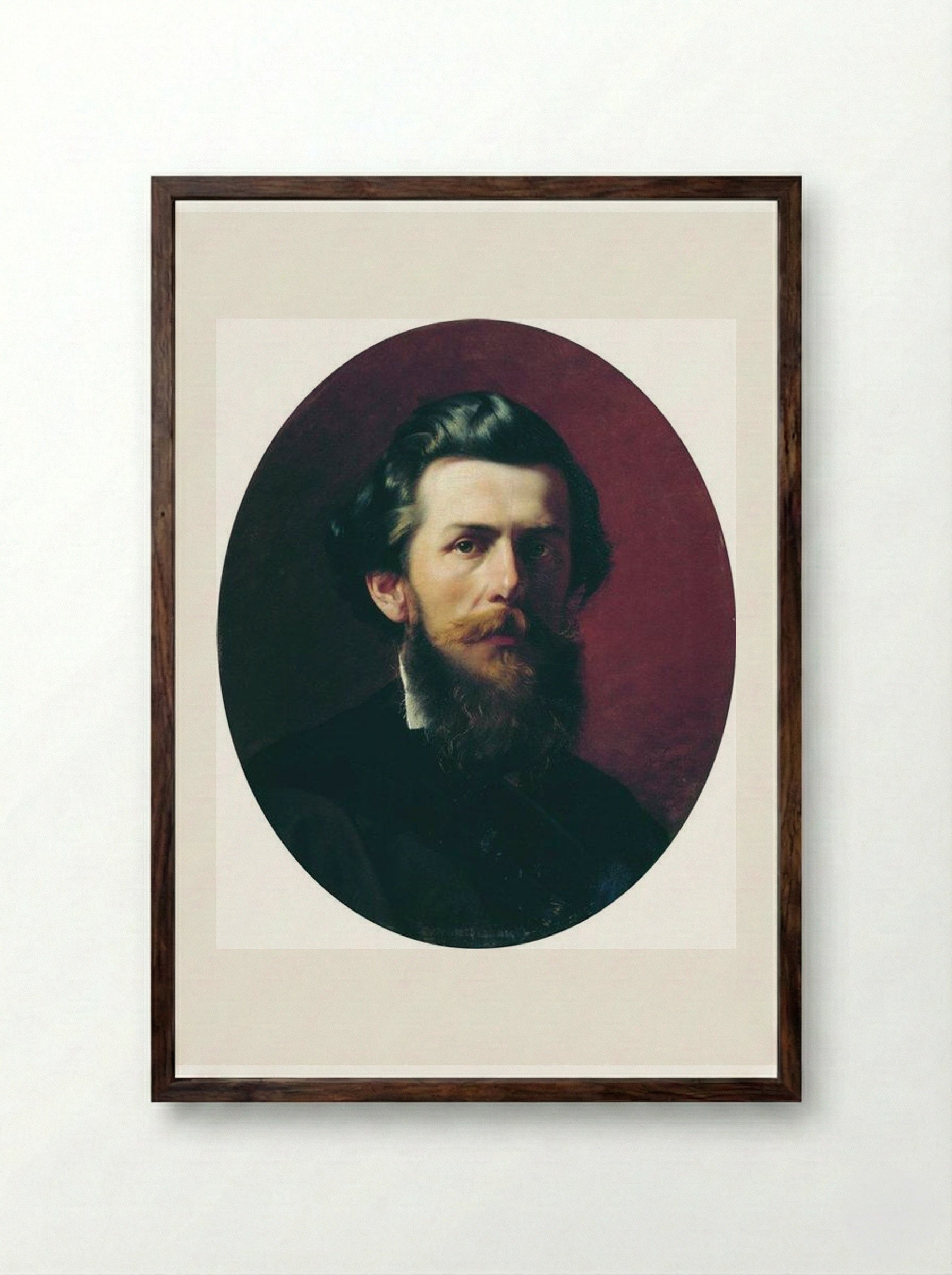 Portrait of A.P. Bogoliubov - Fyodor Bronnikov - Framed Print Dark Wood