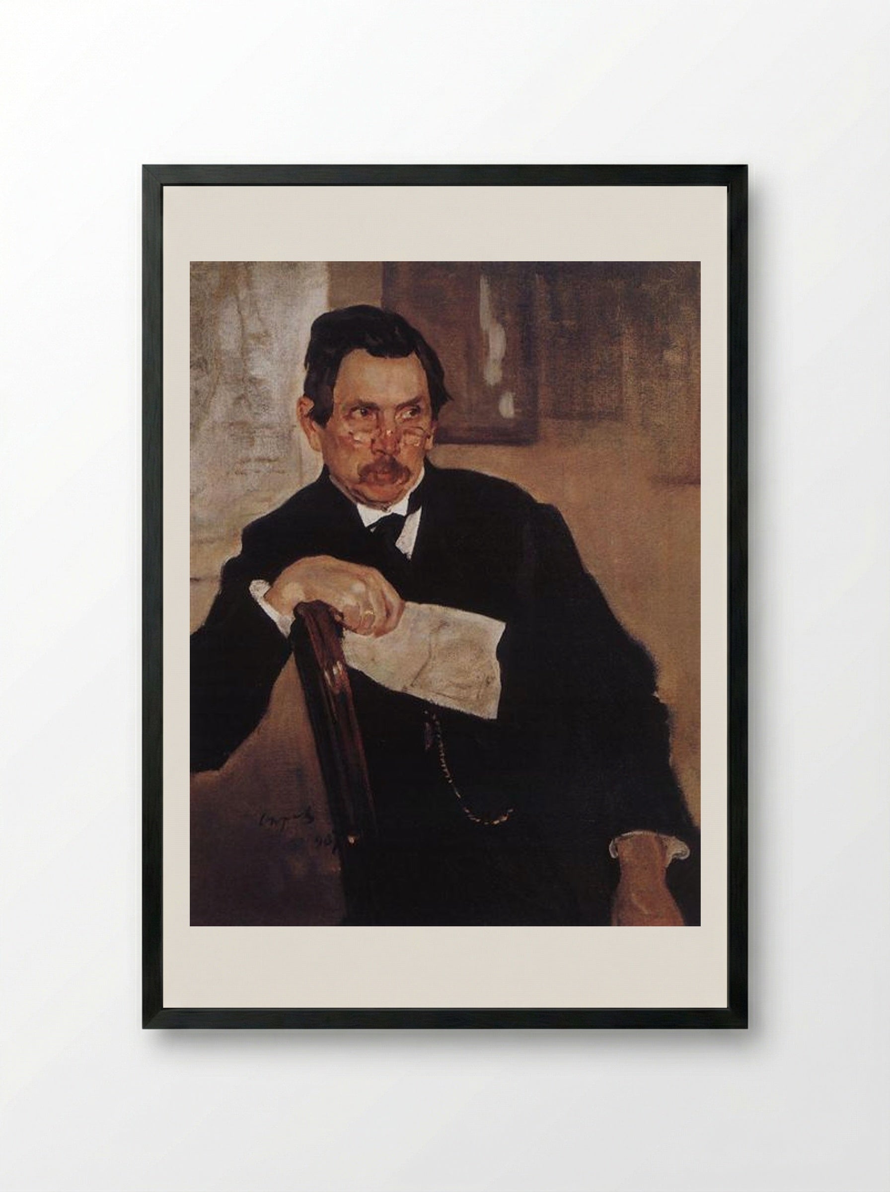 Portrait of A. Kasyanov - Valentin Serov - Framed Print Black